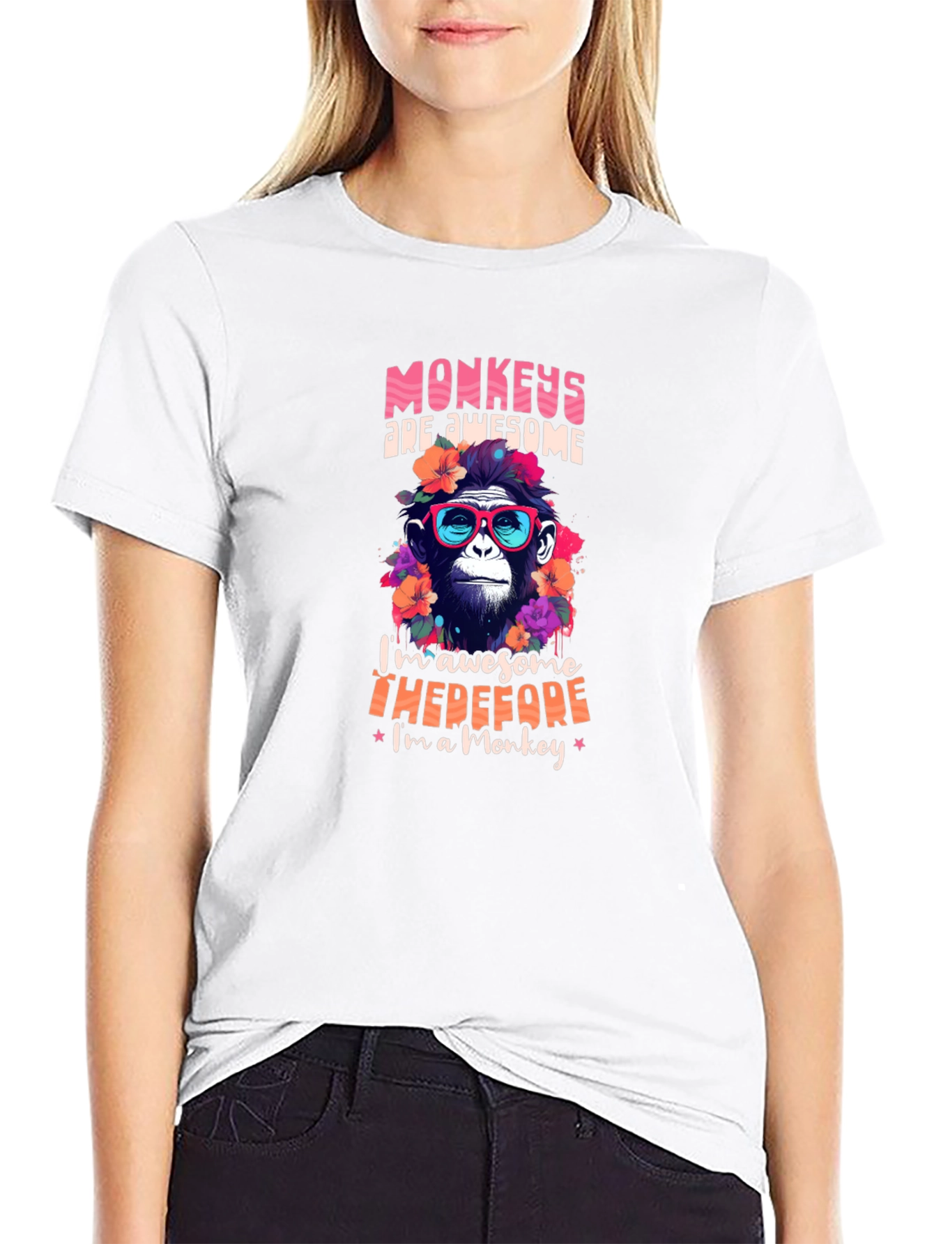 Monkey Awesome T-Shirt Funny Animal Tee
