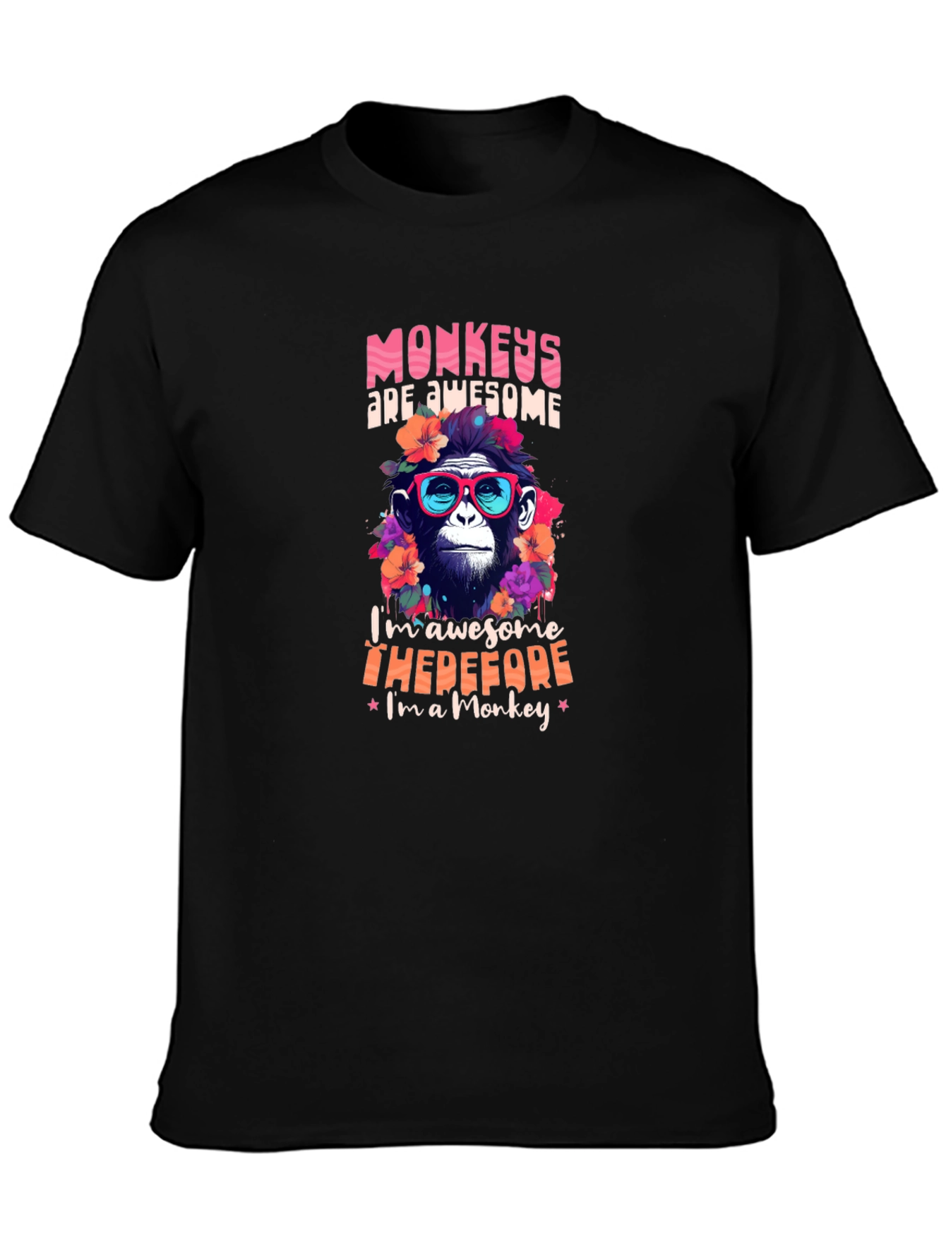Monkey Awesome T-Shirt Funny Animal Tee