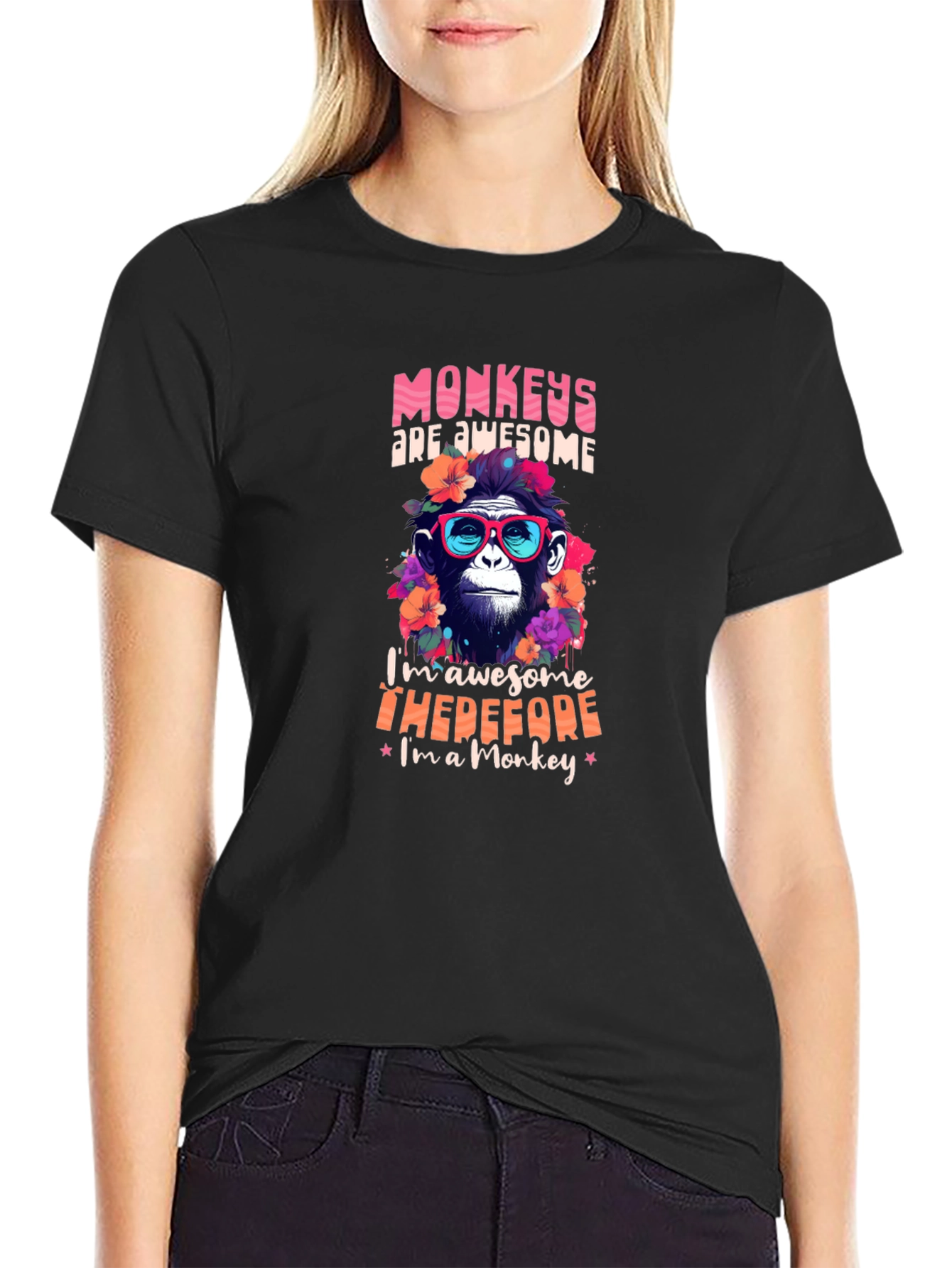 Monkey Awesome T-Shirt Funny Animal Tee