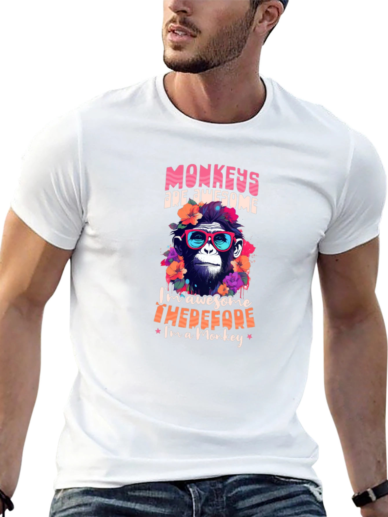 Monkey Awesome T-Shirt Funny Animal Tee