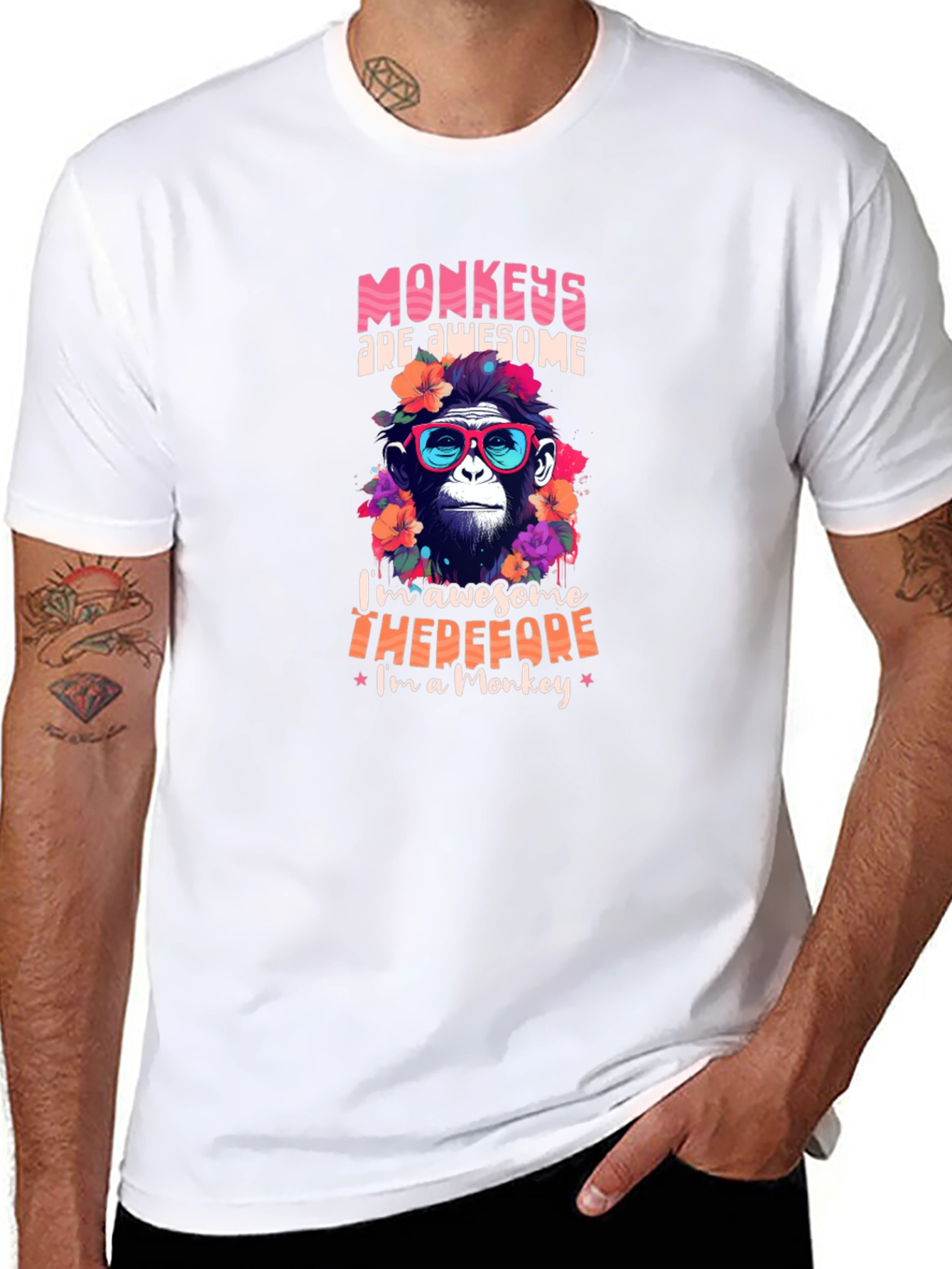 Monkey Awesome T-Shirt Funny Animal Tee