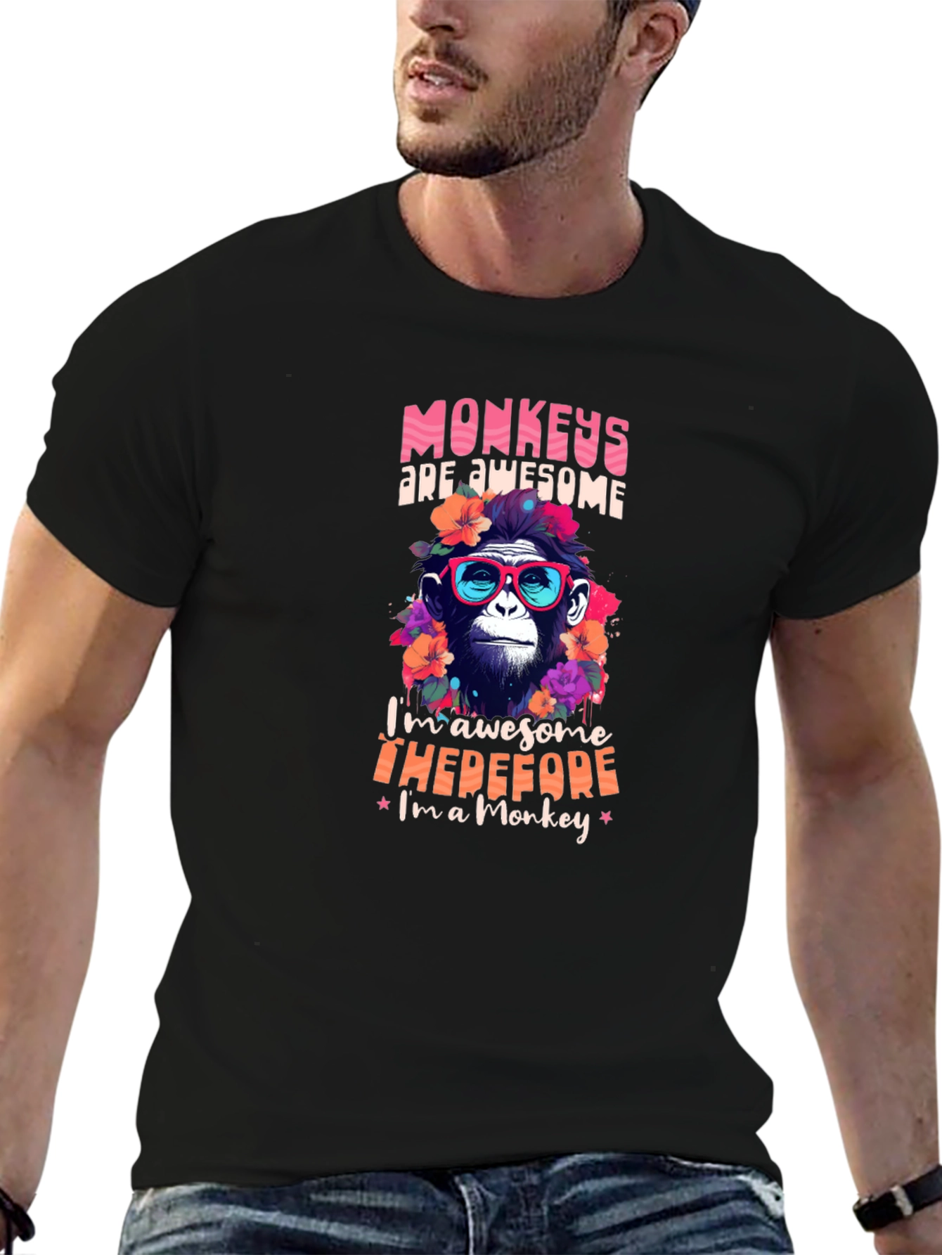 Monkey Awesome T-Shirt Funny Animal Tee