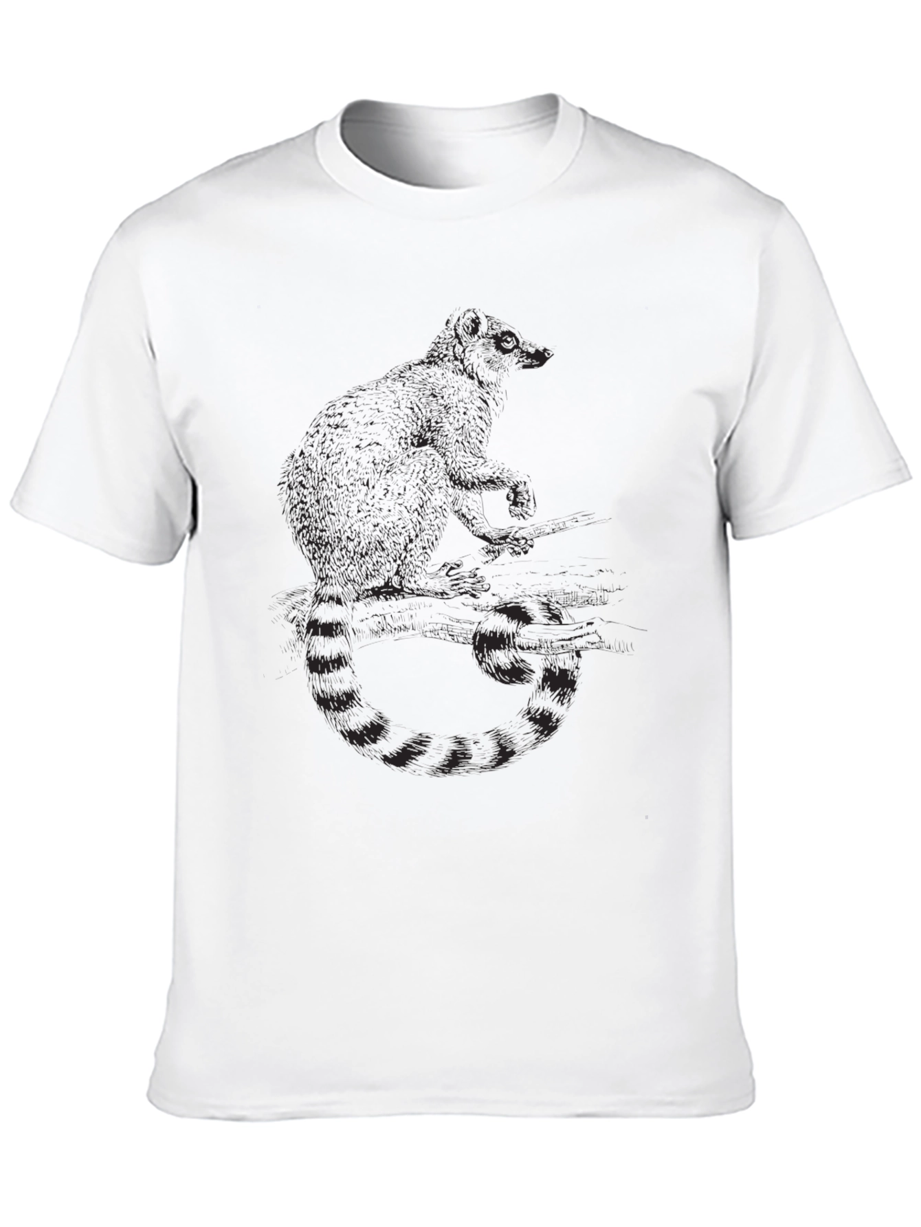 Mens Black Raccoon Graphic Tee