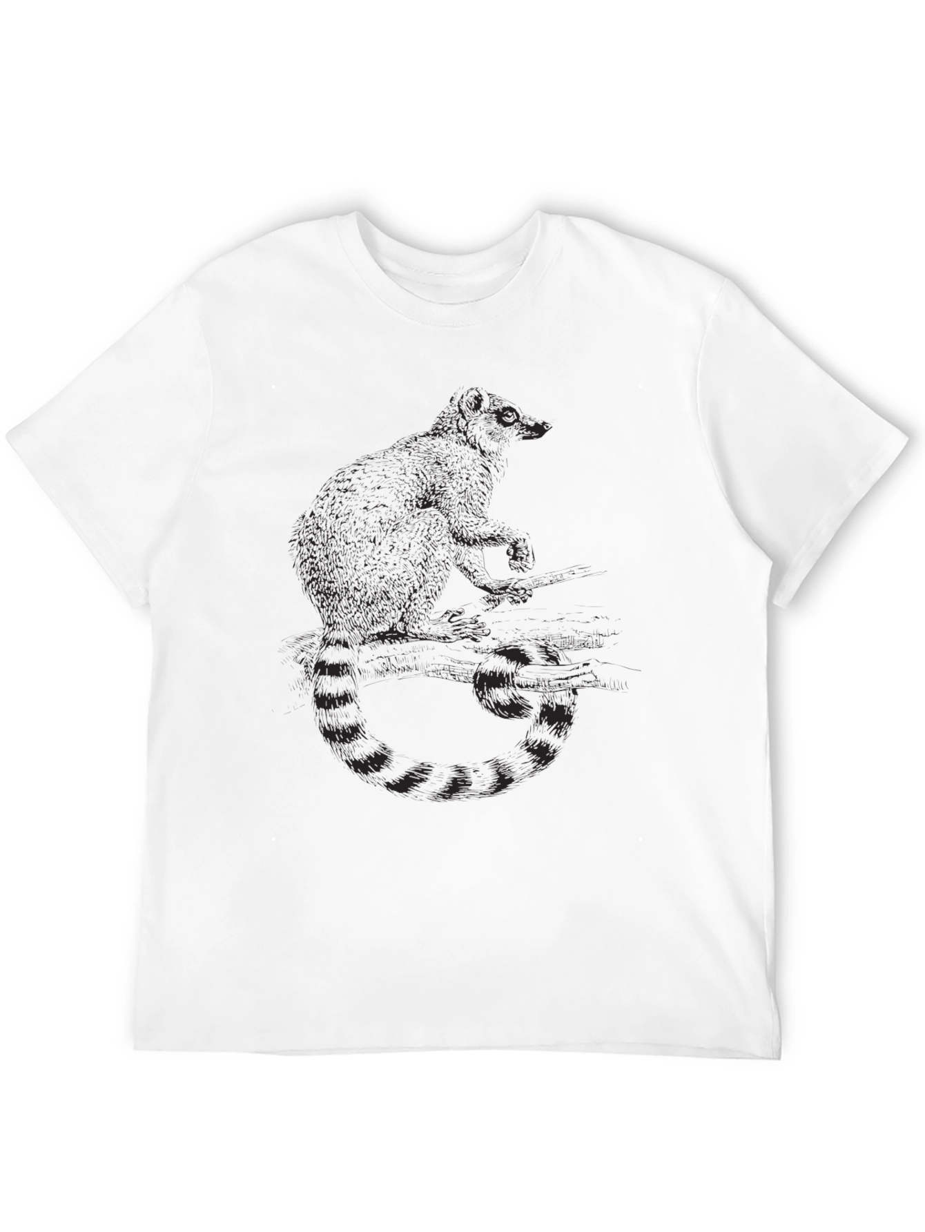 Mens Black Raccoon Graphic Tee