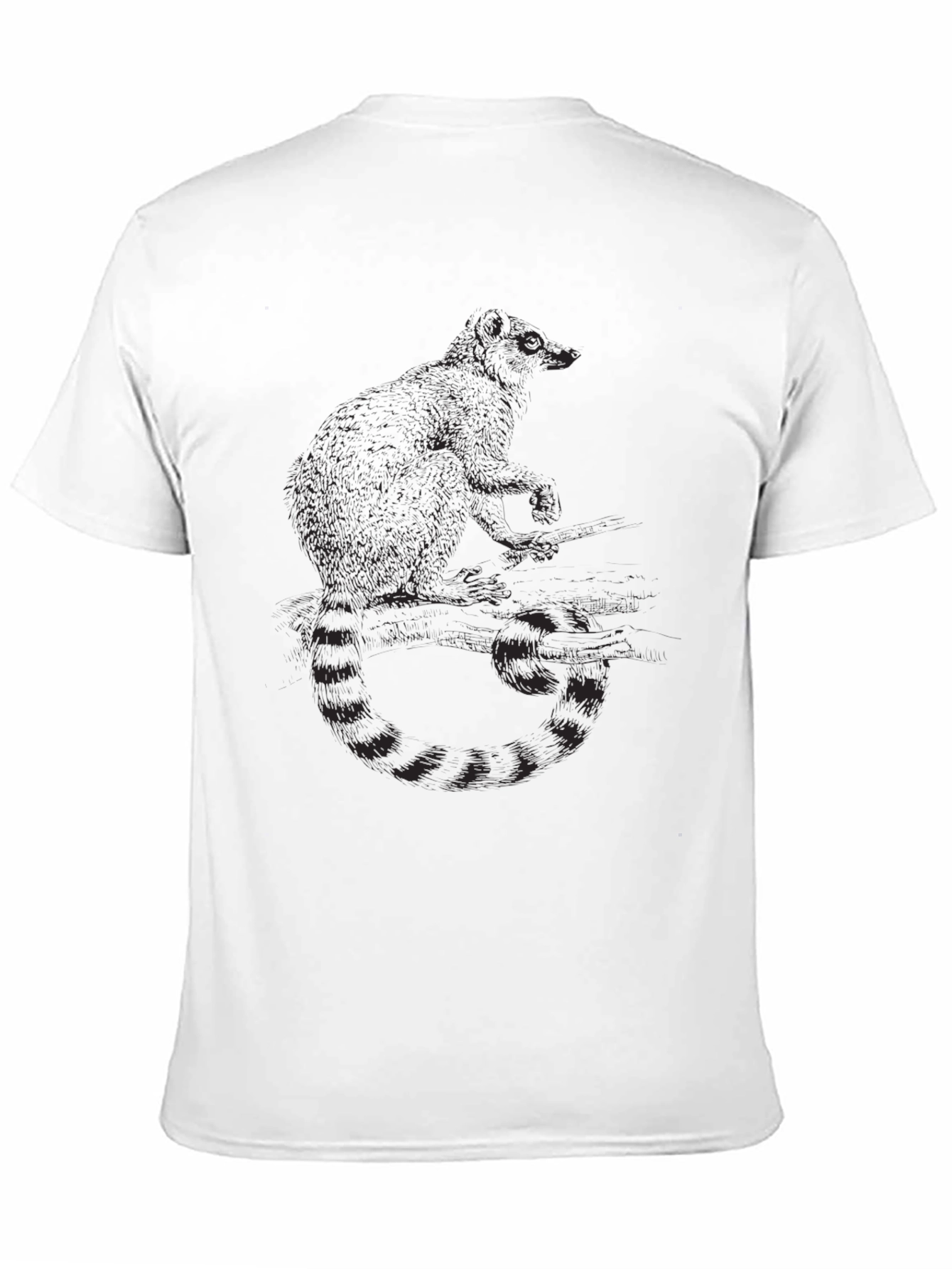 Mens Black Raccoon Graphic Tee