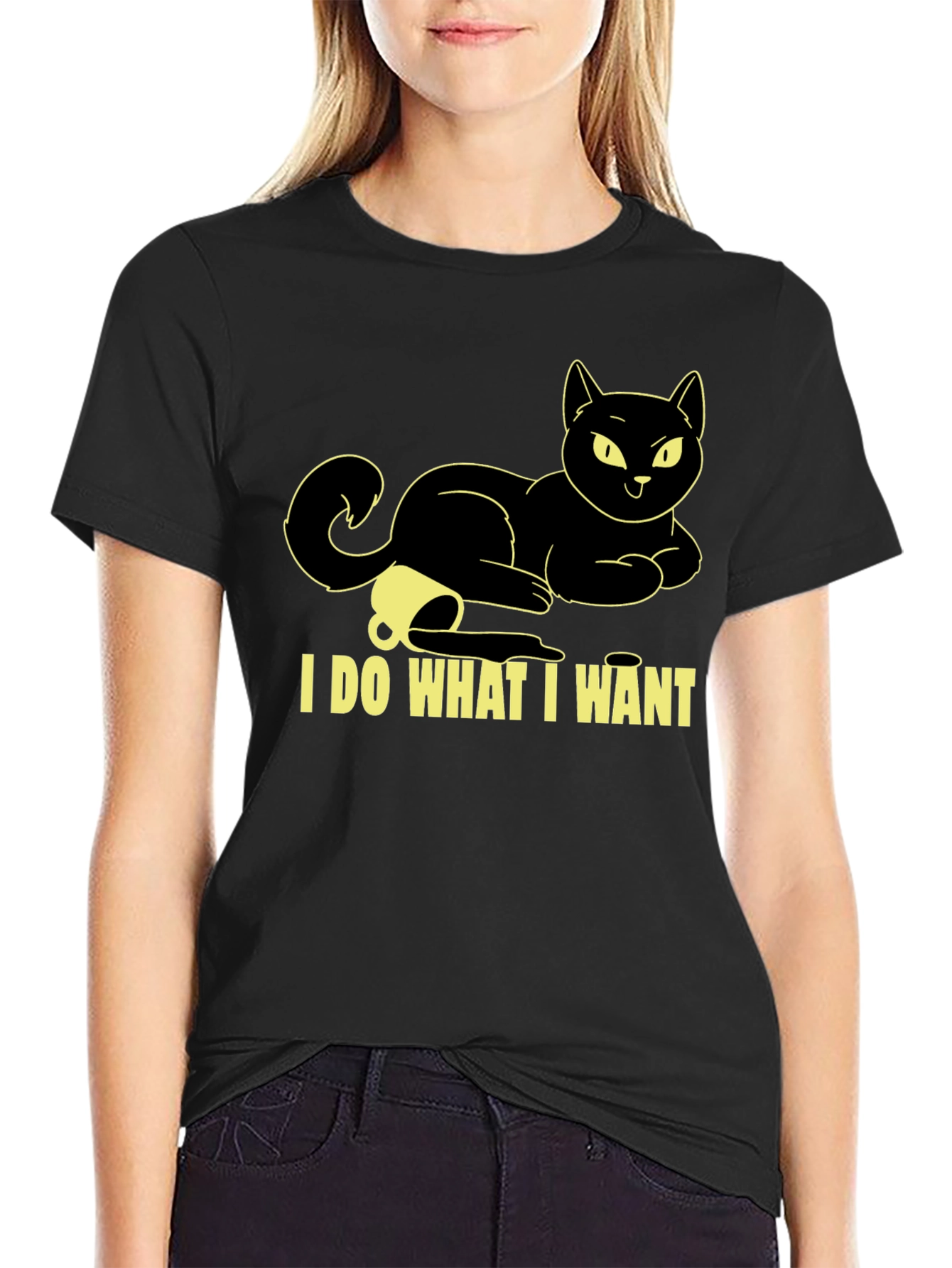 I Do What I Want Cat Graphic T-Shirt