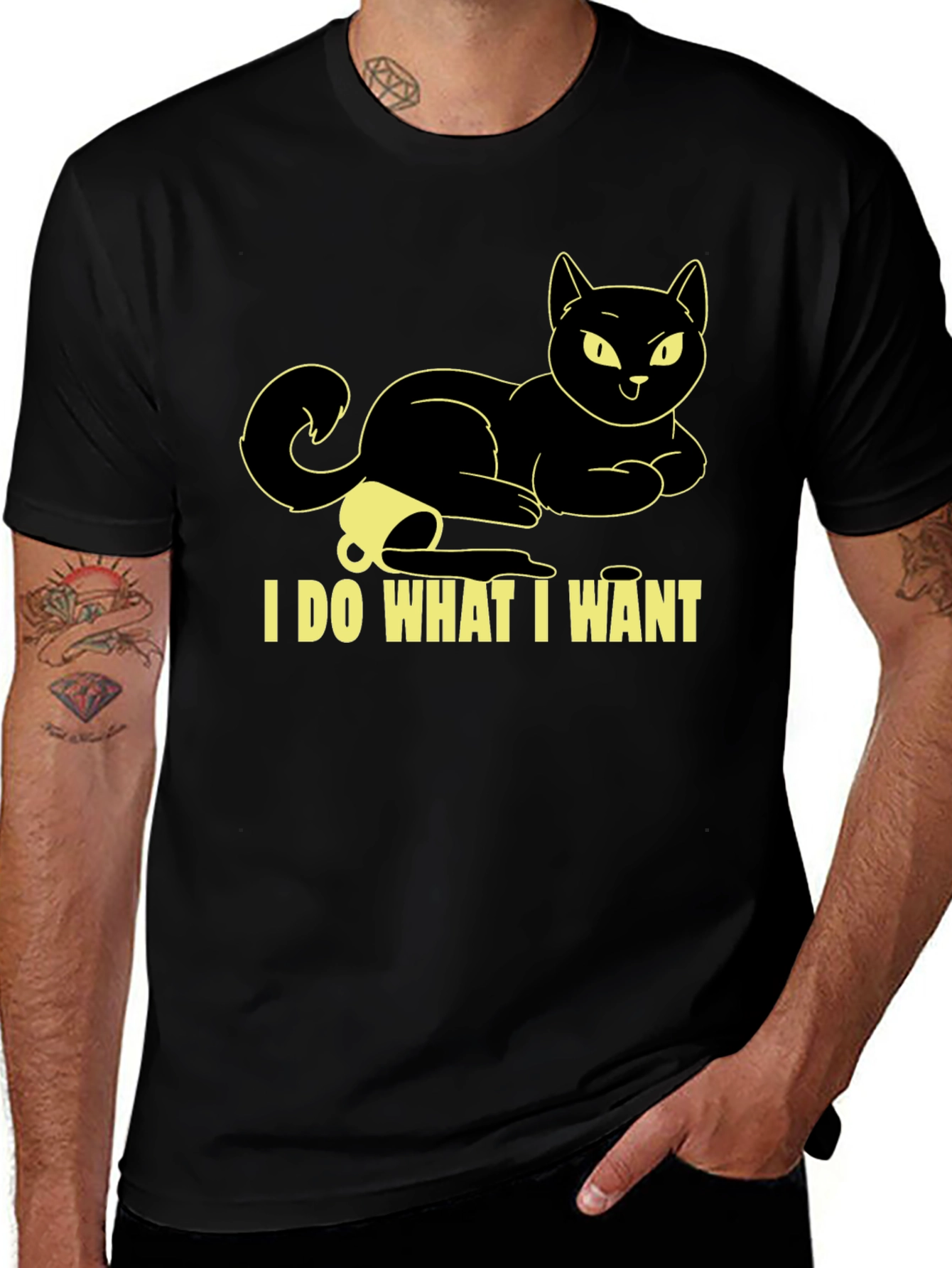 I Do What I Want Cat Graphic T-Shirt