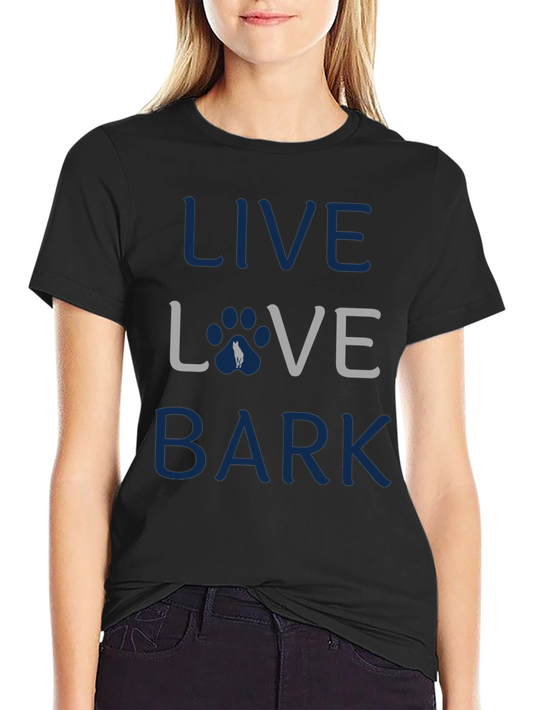 Live Love Bark T-Shirt - Dog Paw Design