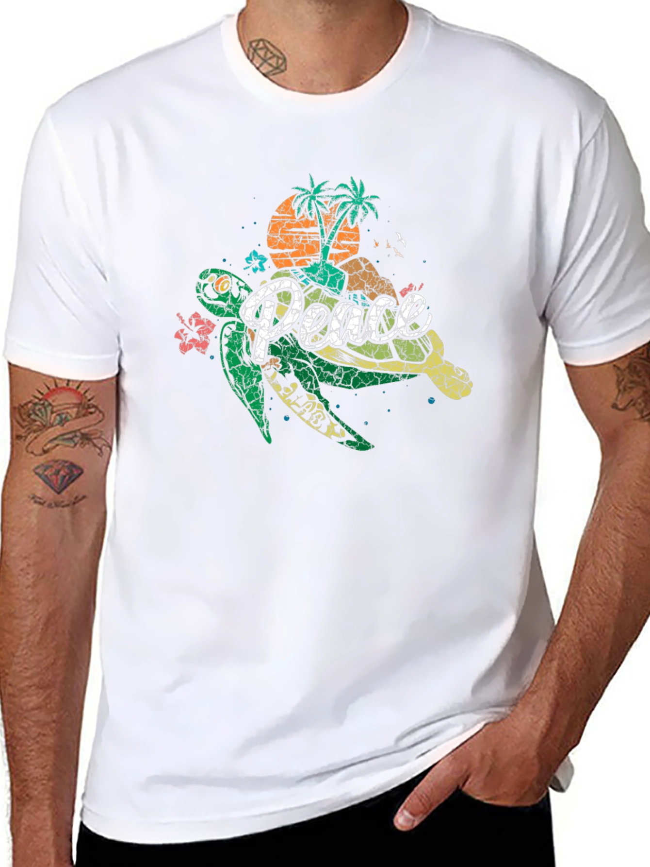 Peace Turtle Graphic T-Shirt