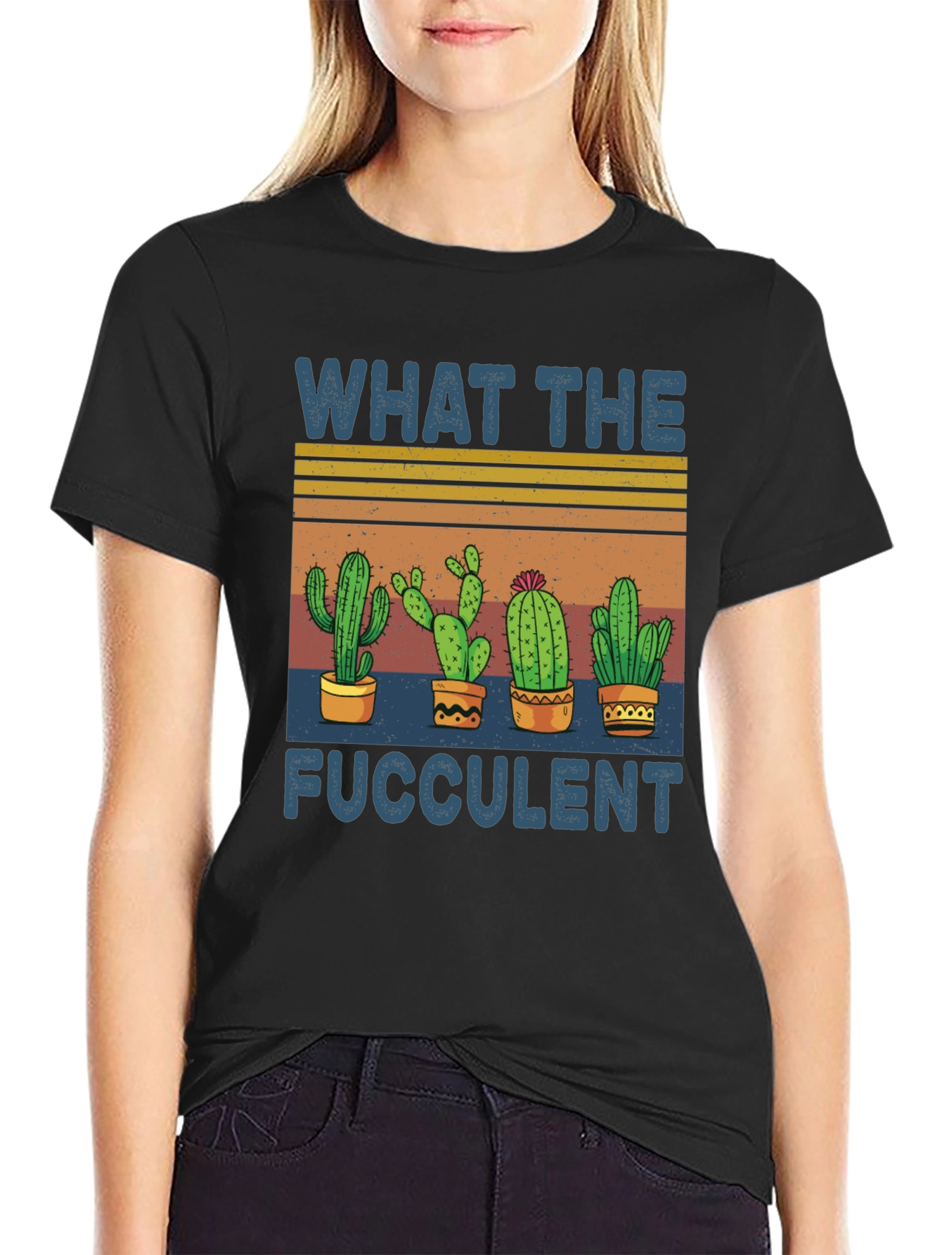 What the Fucculent Cactus Graphic Tee