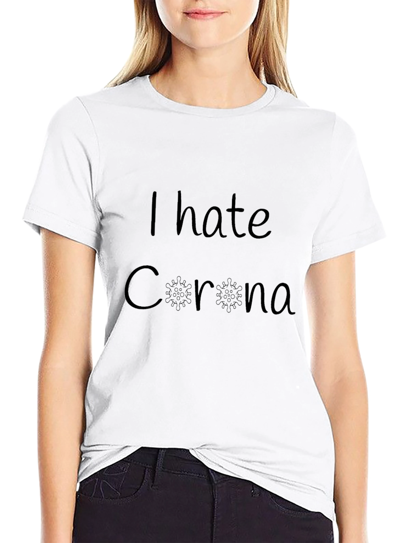 I Hate Corona Black T-Shirt