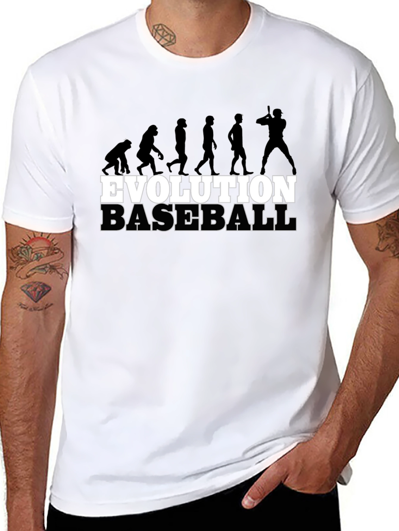 Evolution of Baseball Black T-Shirt