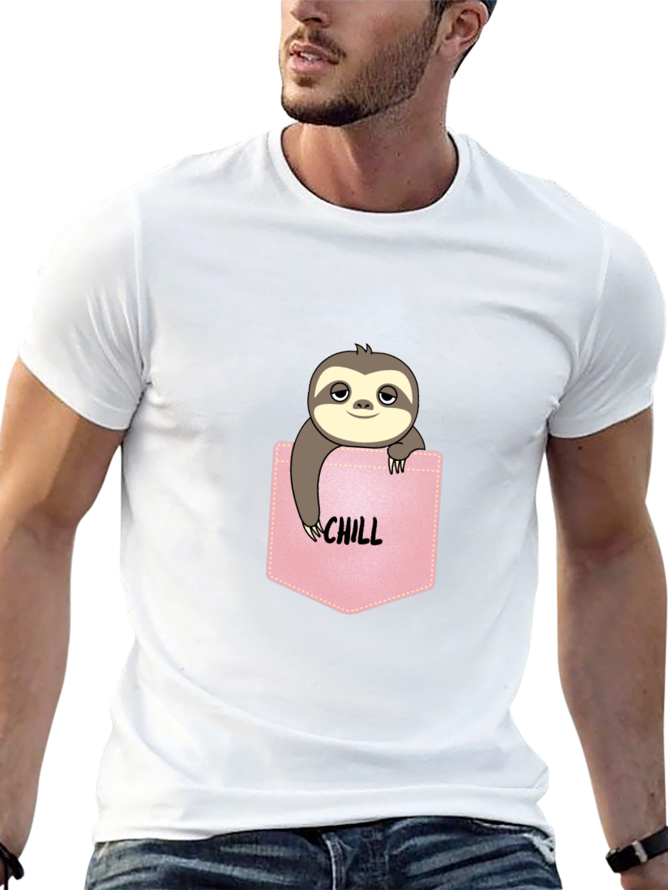 Chill Sloth Pocket Tee - Relaxed Fit