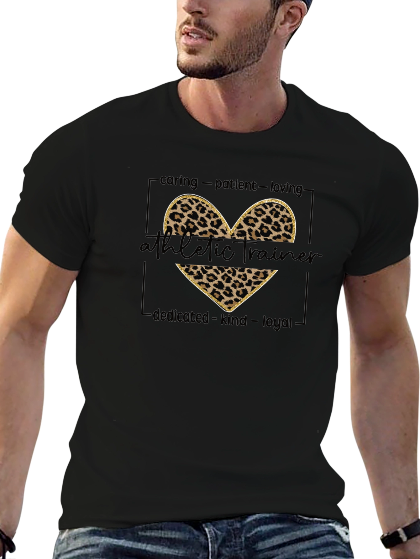 Athletic Trainer Leopard Heart T-Shirt