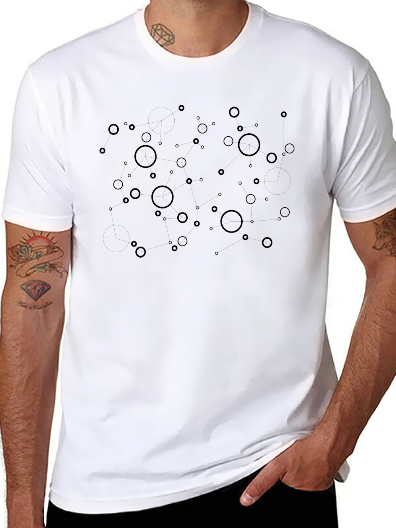 Modern Black Bubble Pattern T-Shirt
