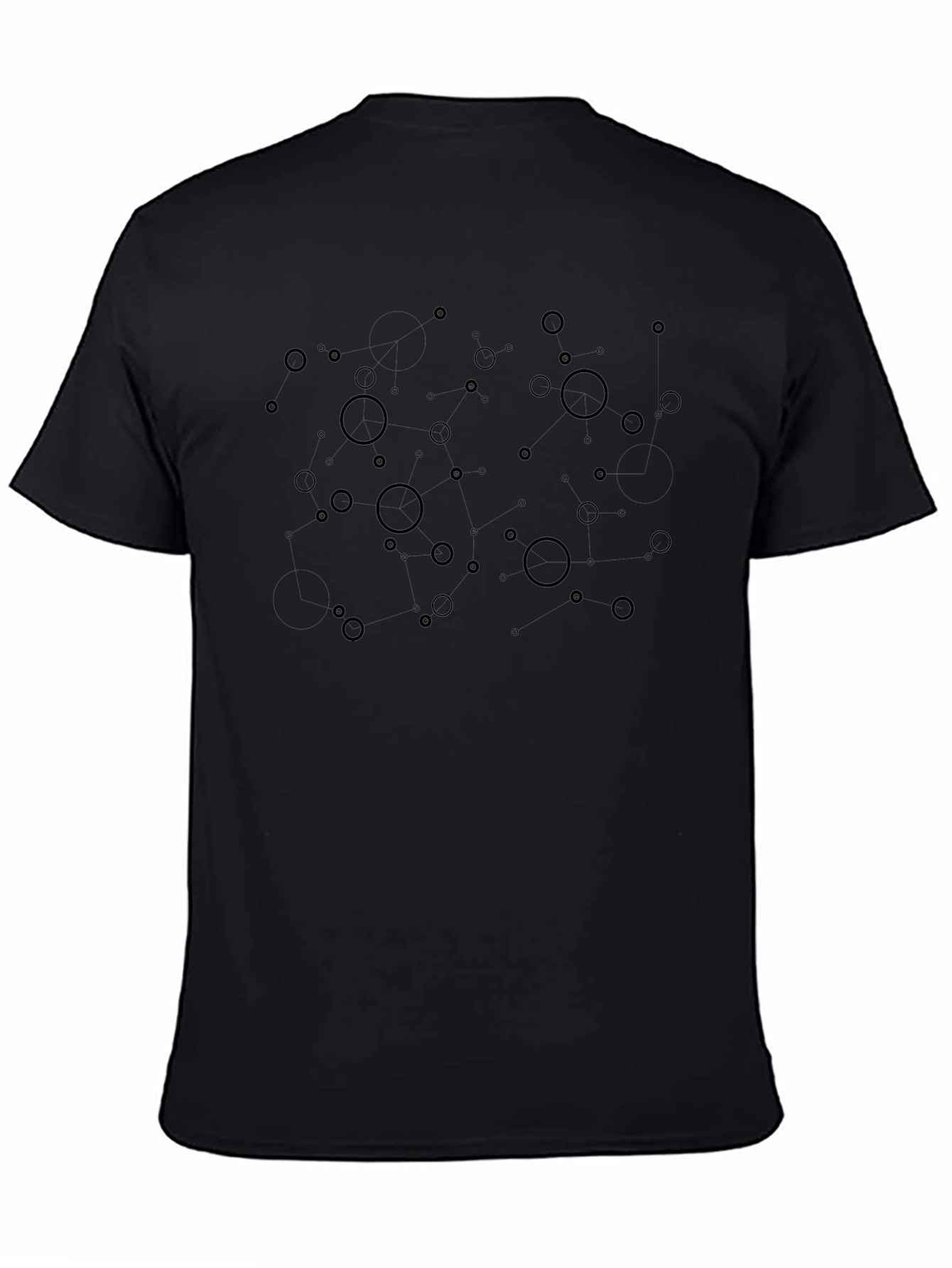 Modern Black Bubble Pattern T-Shirt