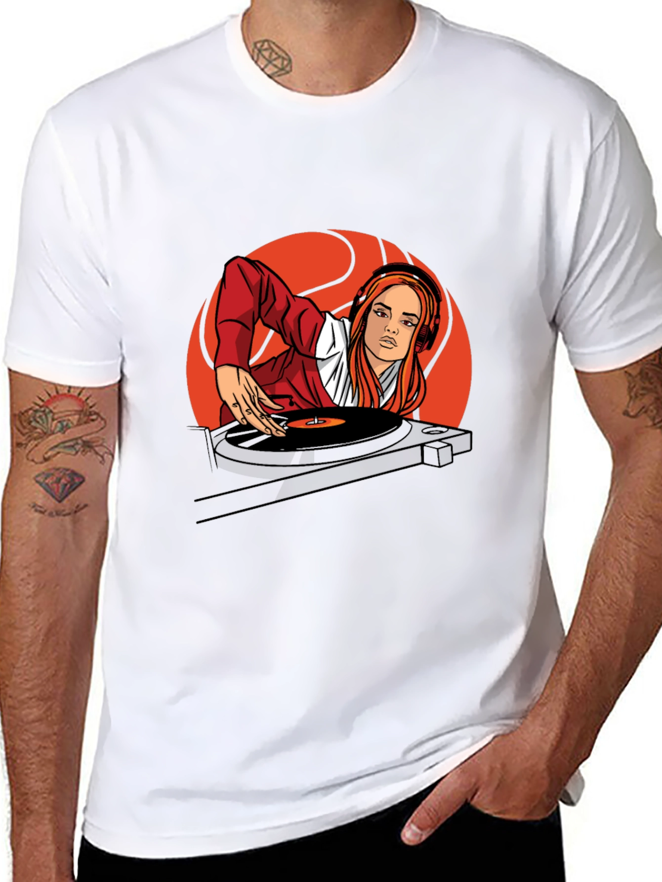 DJ Girl Graphic T-Shirt - Black