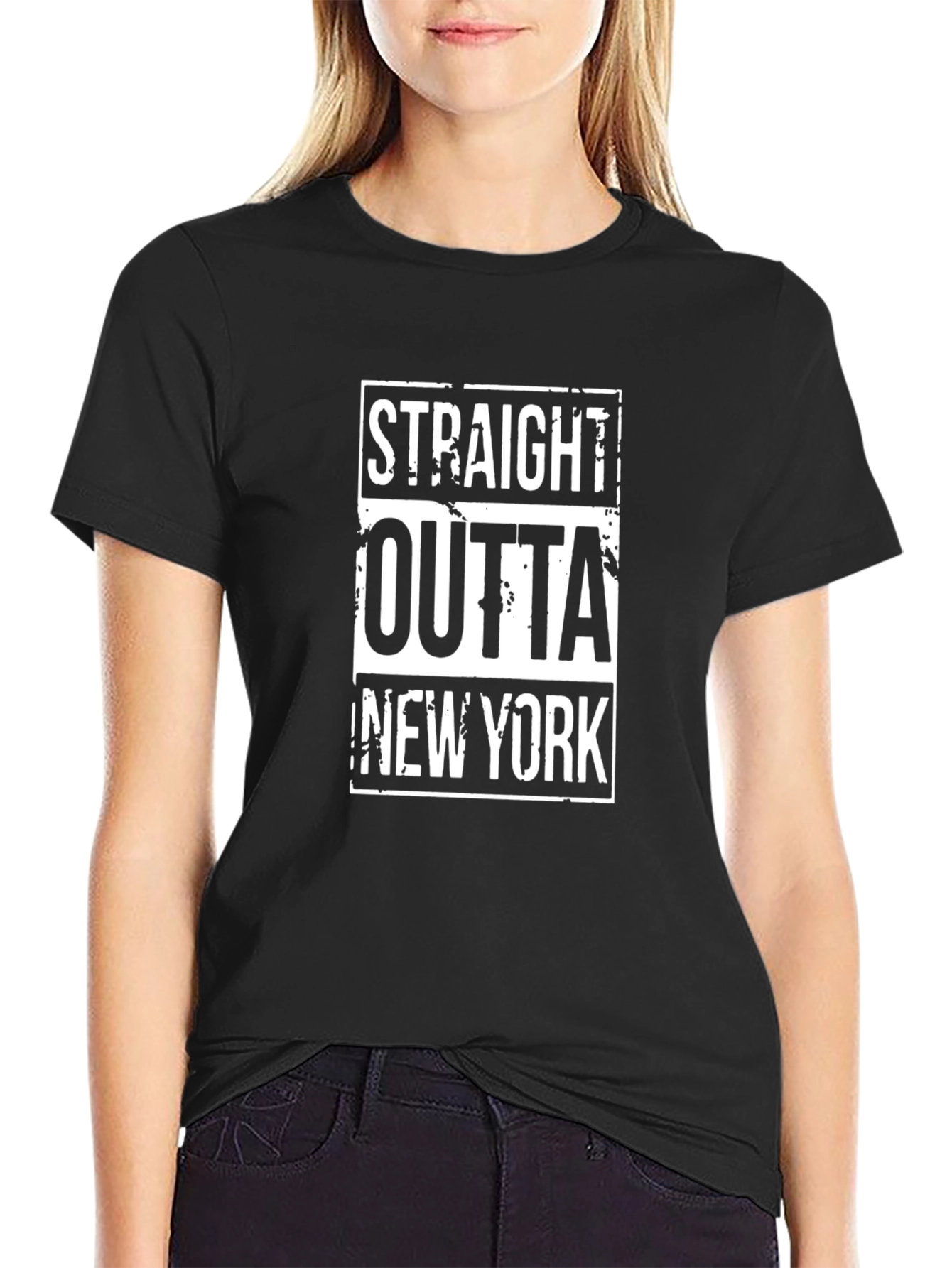 Straight Outta New York Black T-Shirt