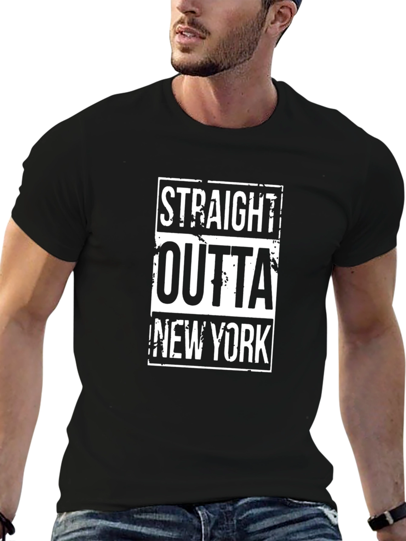 Straight Outta New York Black T-Shirt
