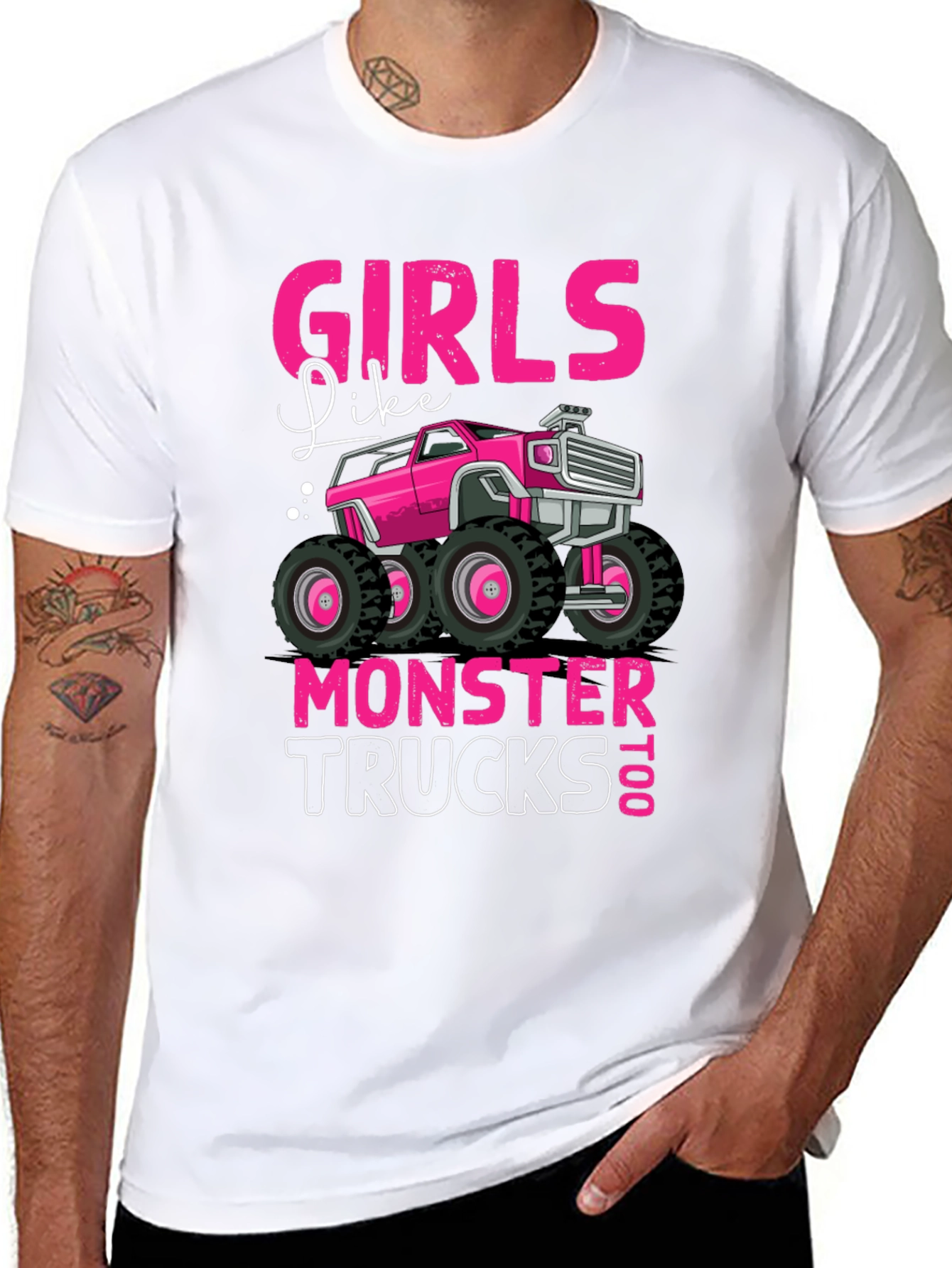 Girls Like Monster Trucks Too T-Shirt