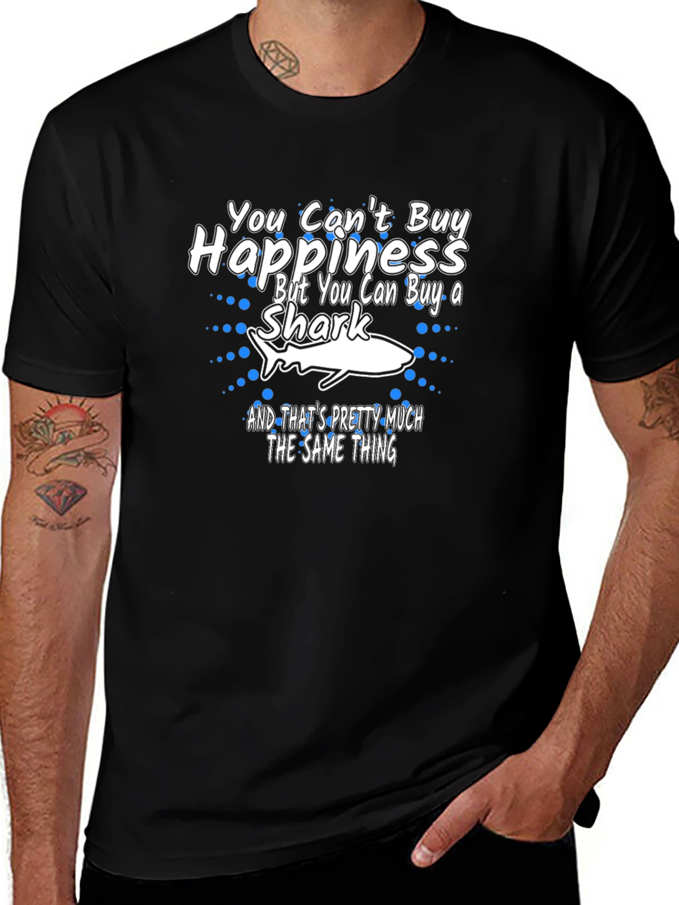 You Cant Buy Happiness Shark Graphic Tee