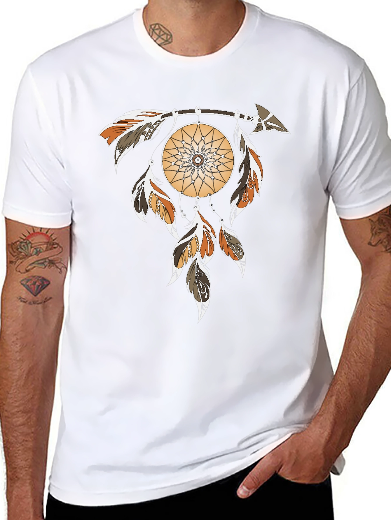 Dreamcatcher Graphic Tee - Arrow & Feathers Design