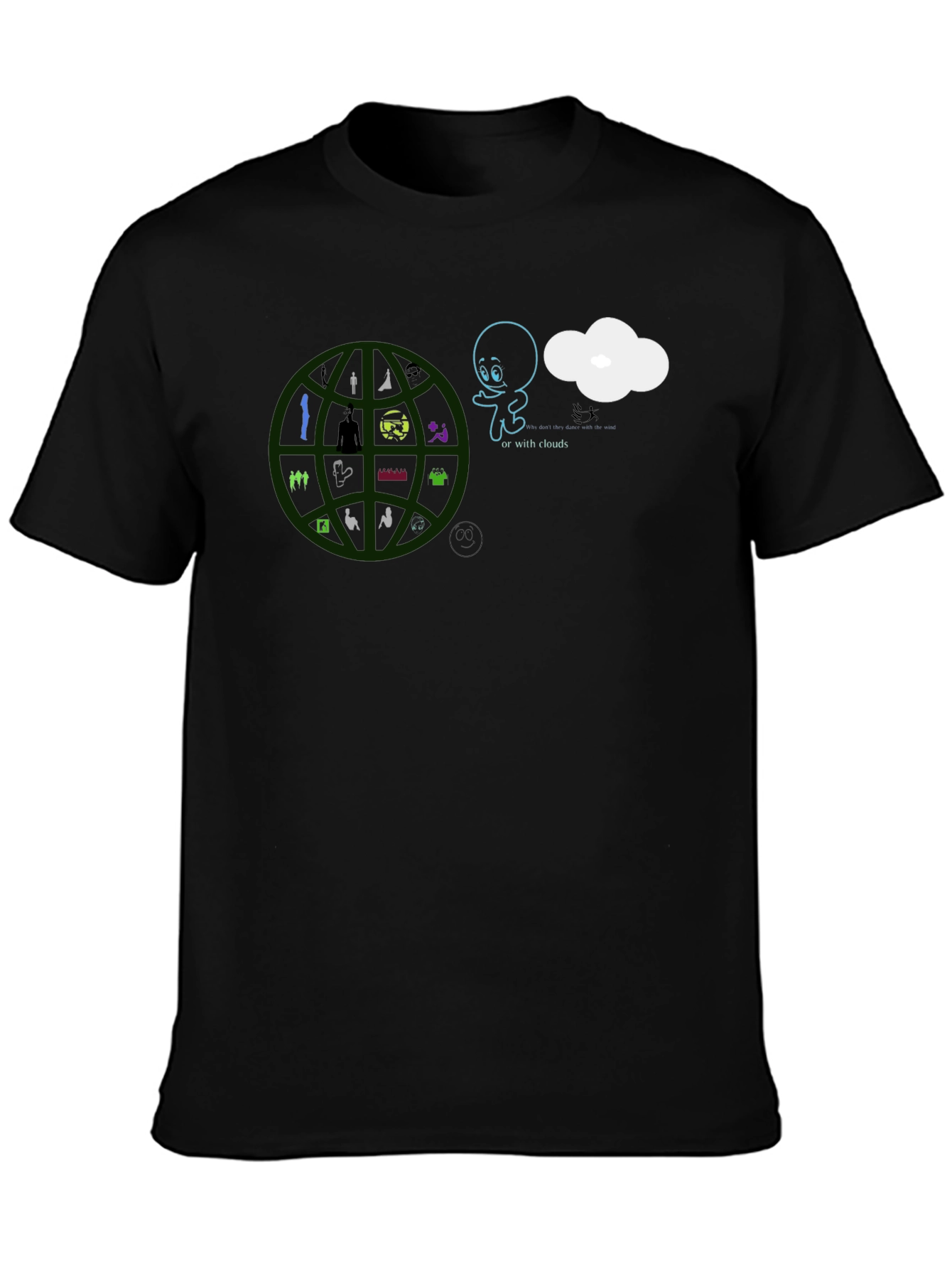 Graphic Print T-Shirt - or with clouds
