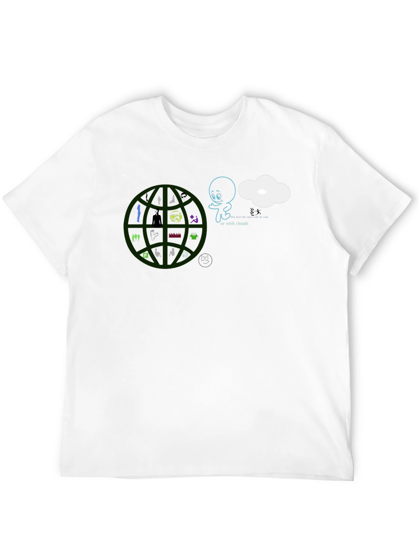 Graphic Print T-Shirt - or with clouds