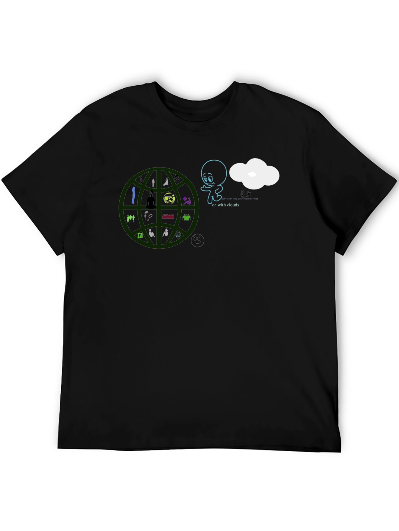 Graphic Print T-Shirt - or with clouds
