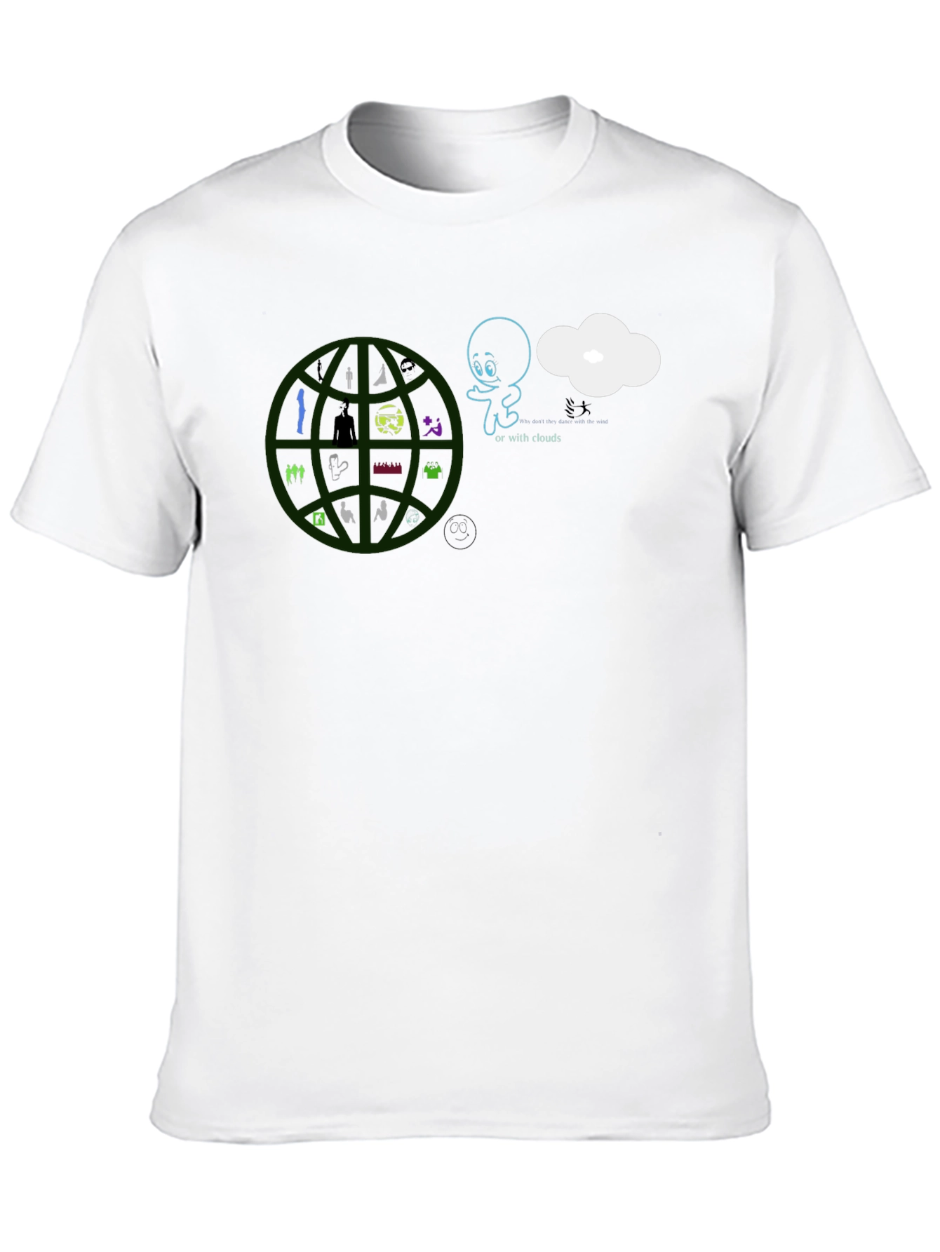 Graphic Print T-Shirt - or with clouds