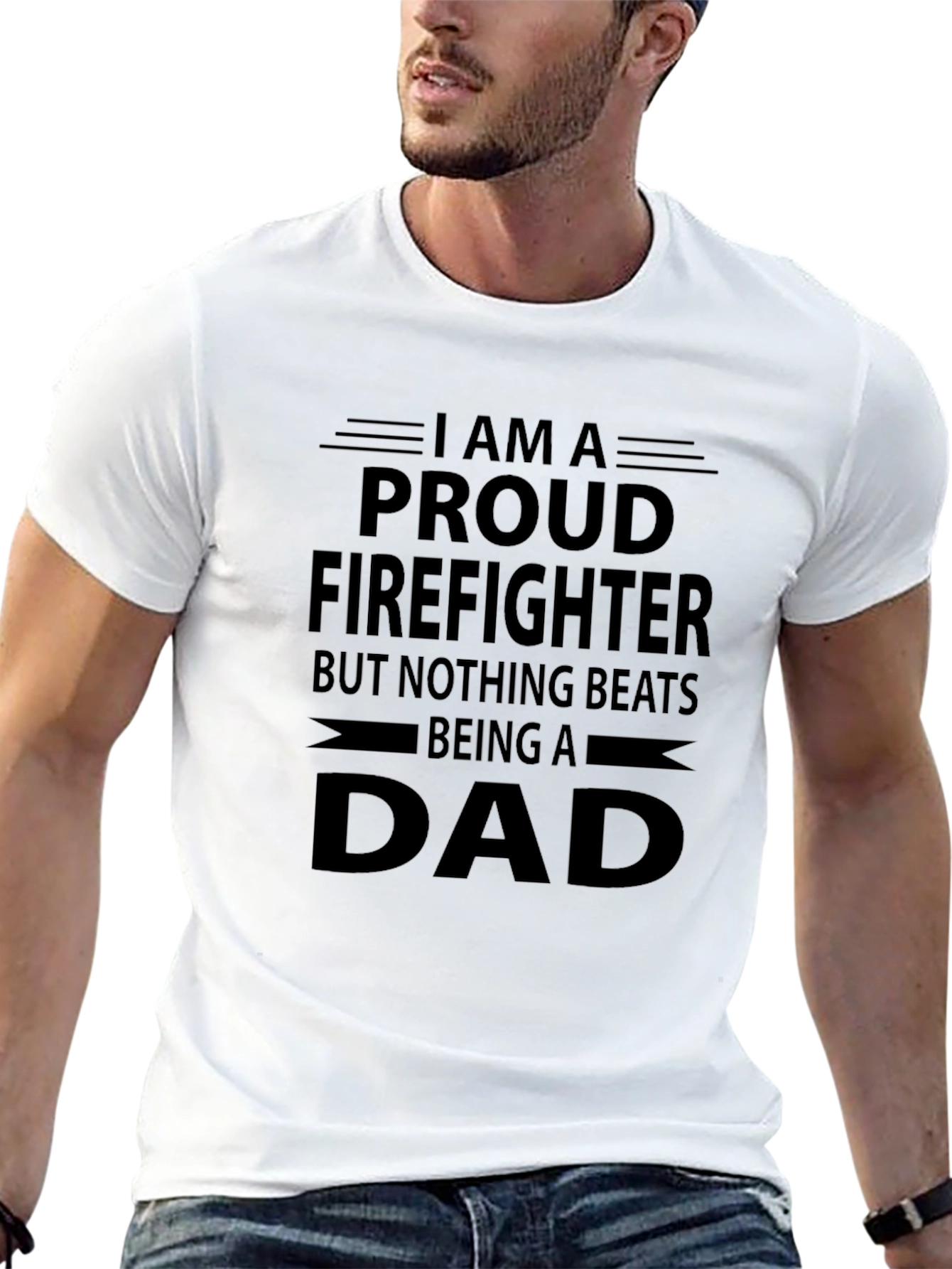 Proud Firefighter Dad T-Shirt - Fathers Day Gift