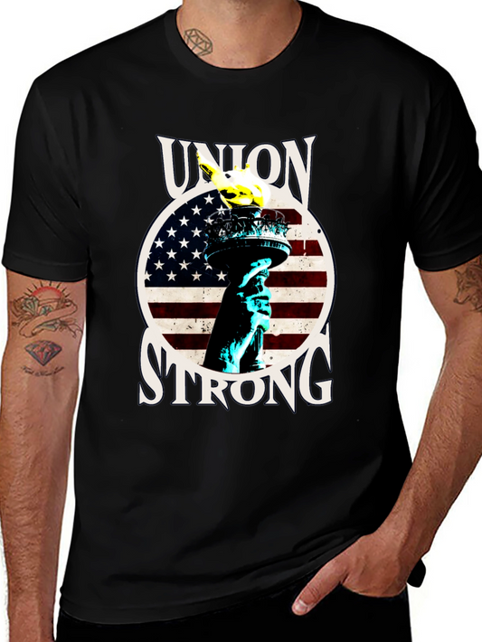 Union Strong Graphic Tee - Statue of Liberty Patriotic T-Shirt