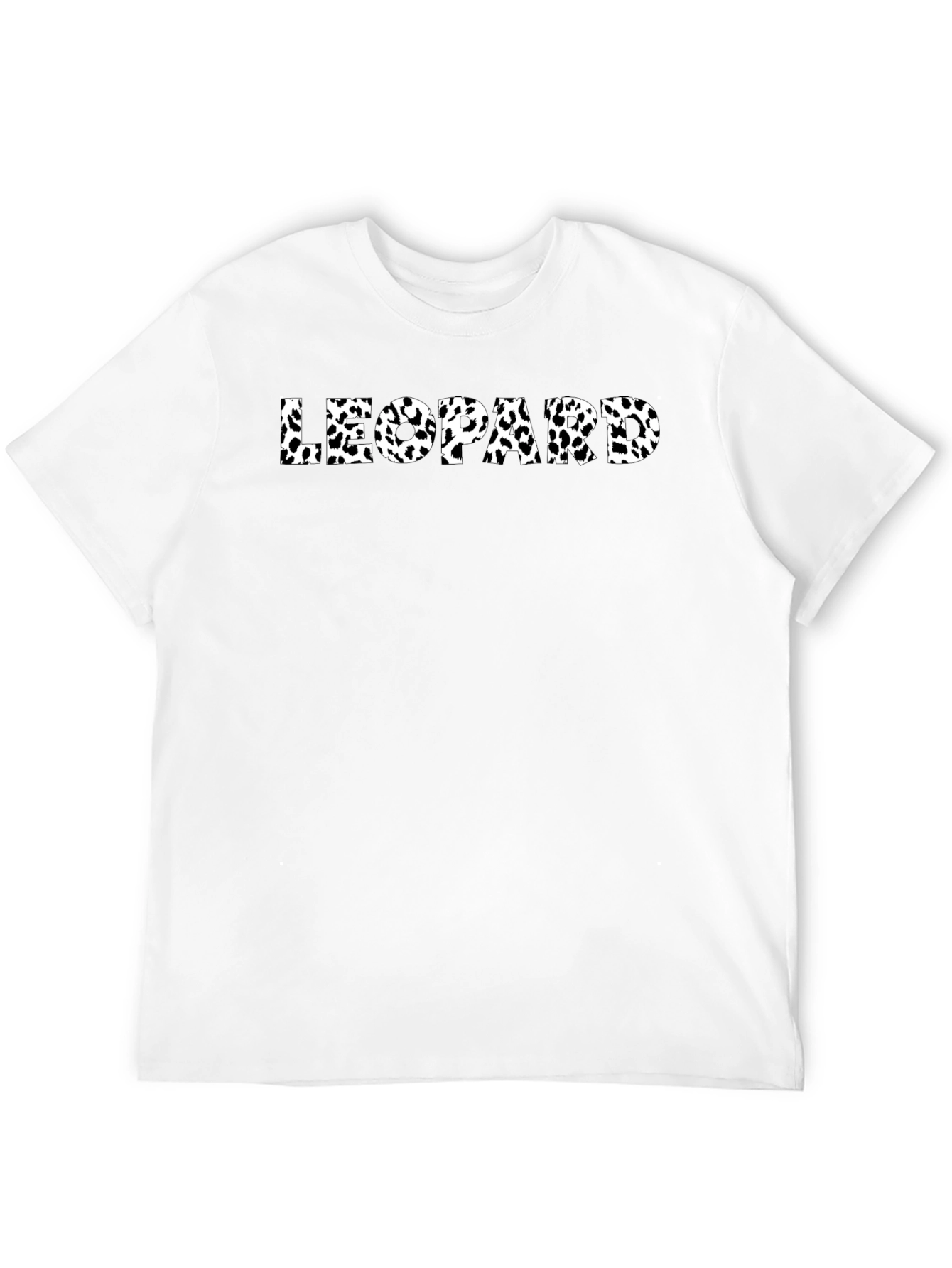 Leopard Print Mens Black T-Shirt