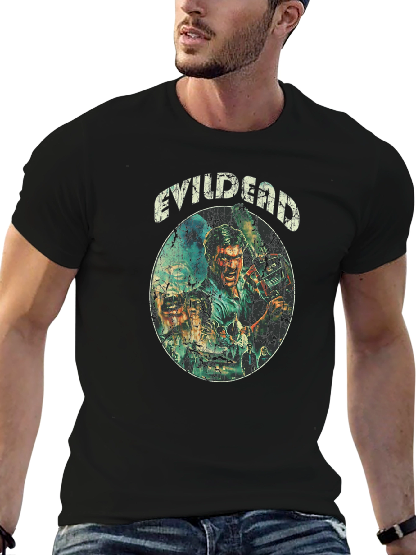 Evil Dead Movie Graphic Print Black T-Shirt
