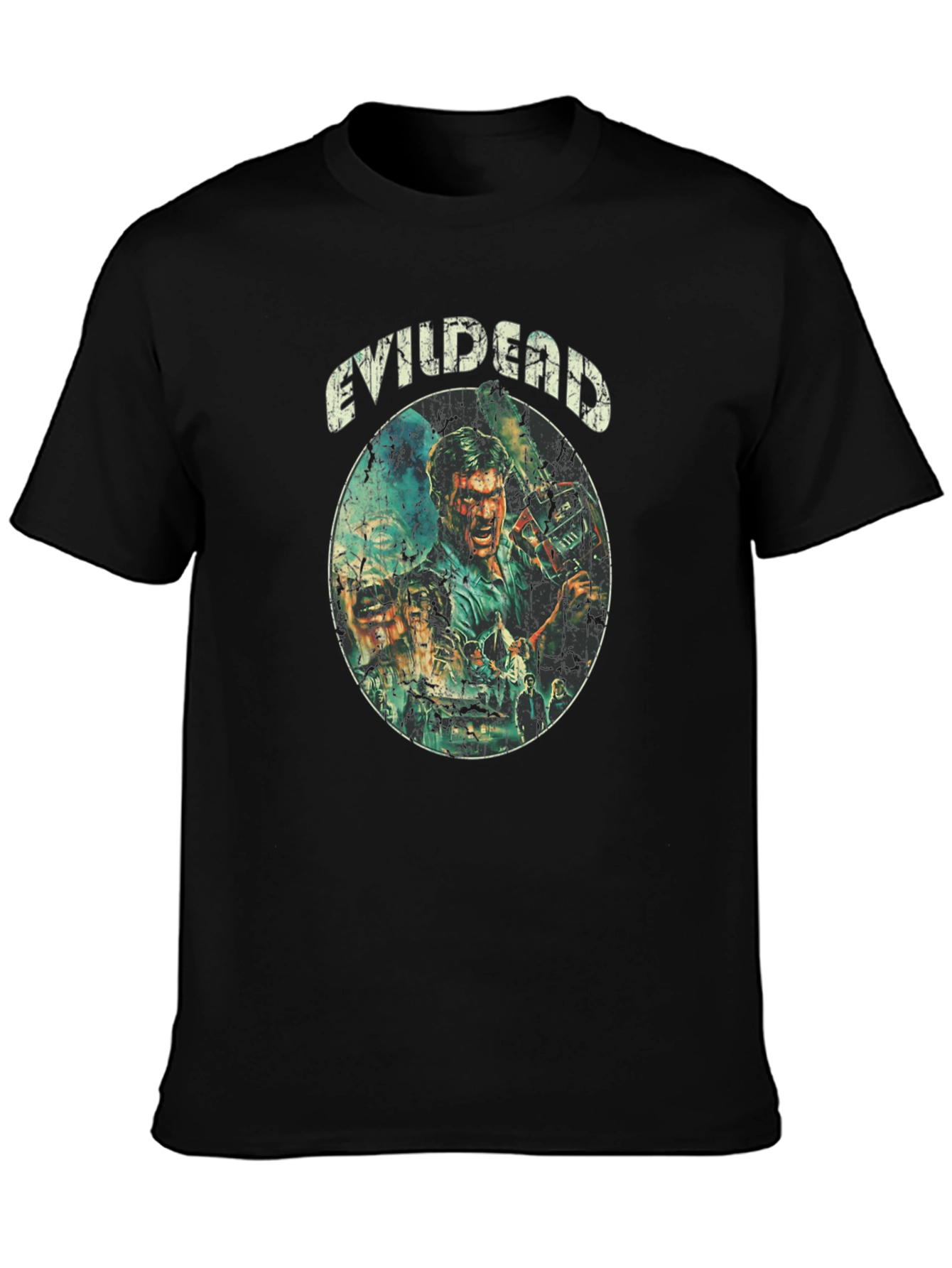 Evil Dead Movie Graphic Print Black T-Shirt
