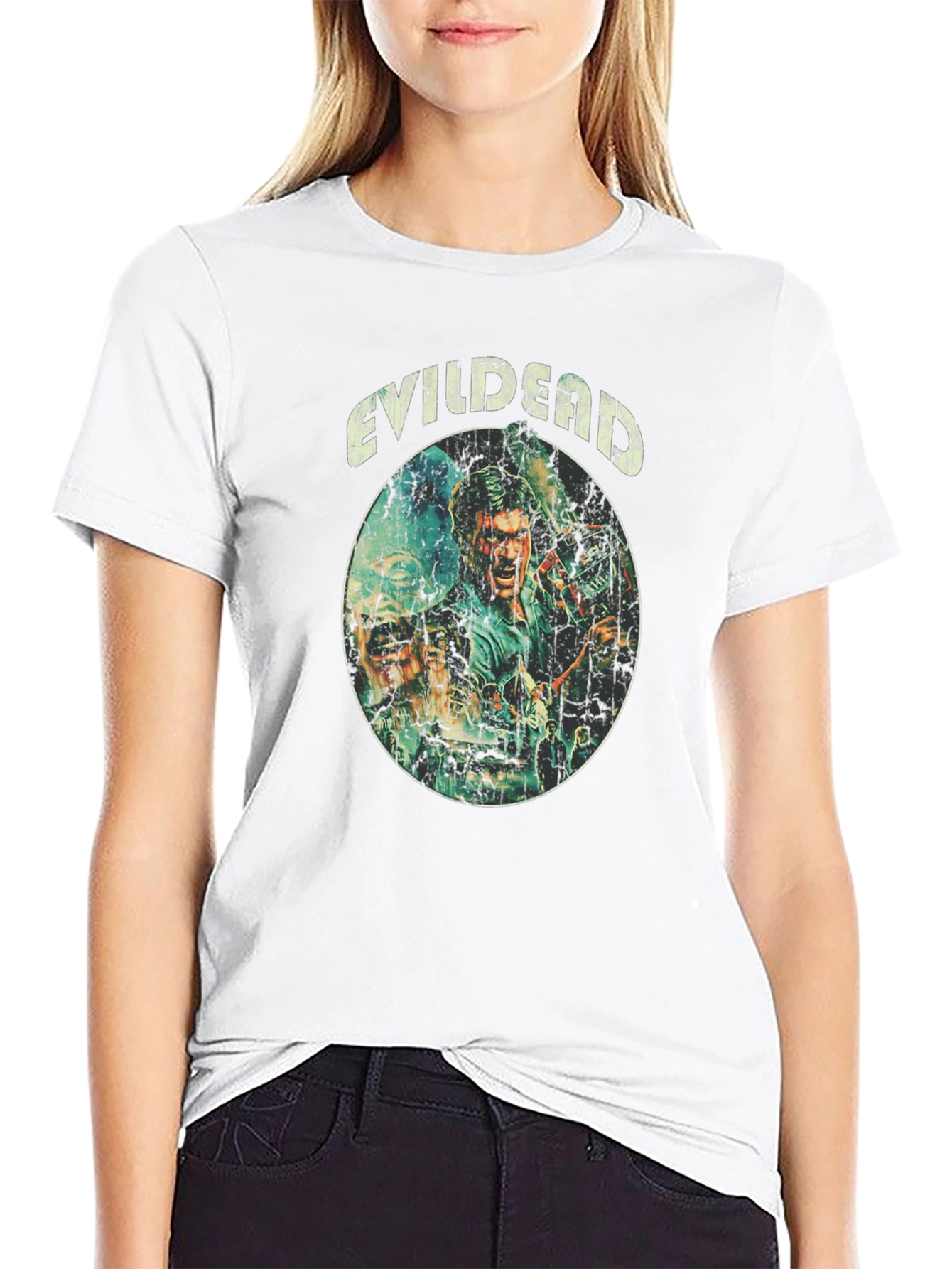 Evil Dead Movie Graphic Print Black T-Shirt