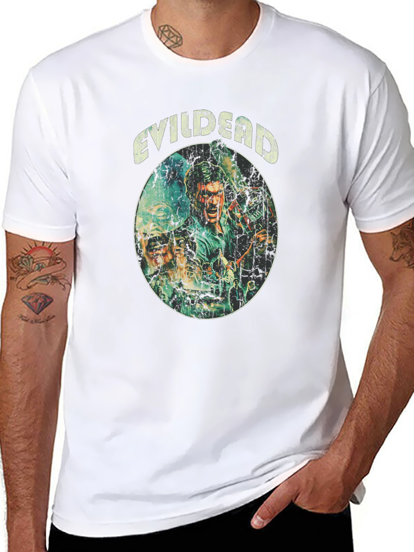 Evil Dead Movie Graphic Print Black T-Shirt