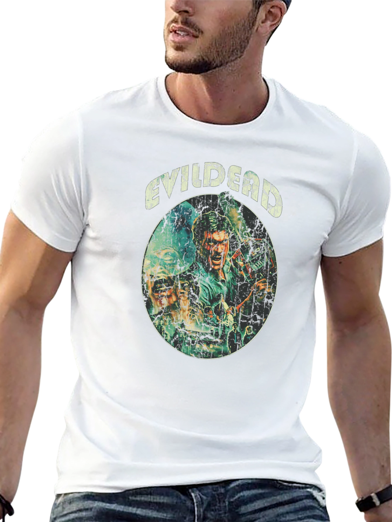 Evil Dead Movie Graphic Print Black T-Shirt