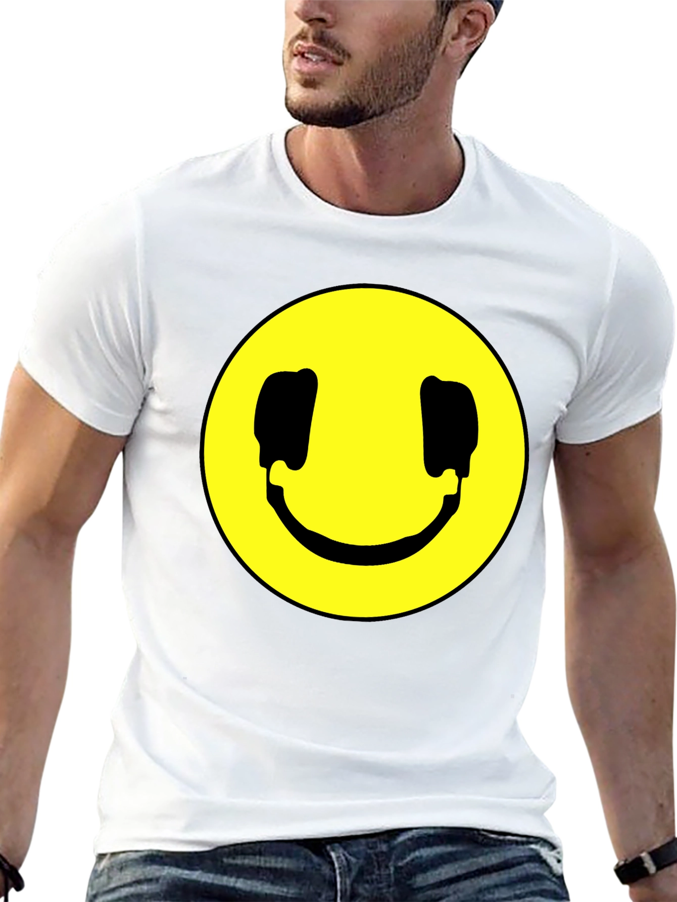 Smiley Face Graphic Black T-Shirt