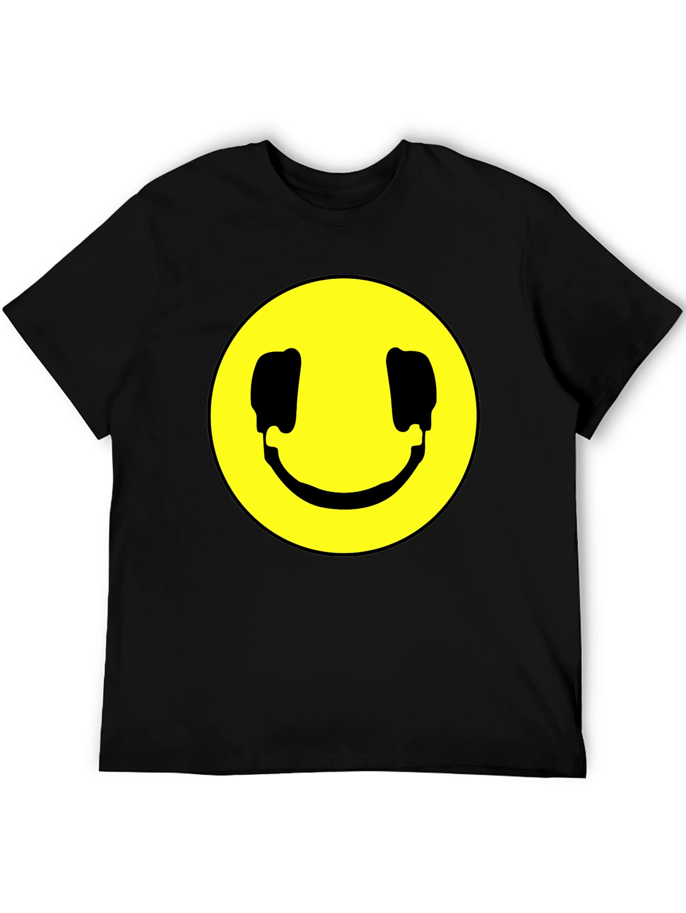 Smiley Face Graphic Black T-Shirt