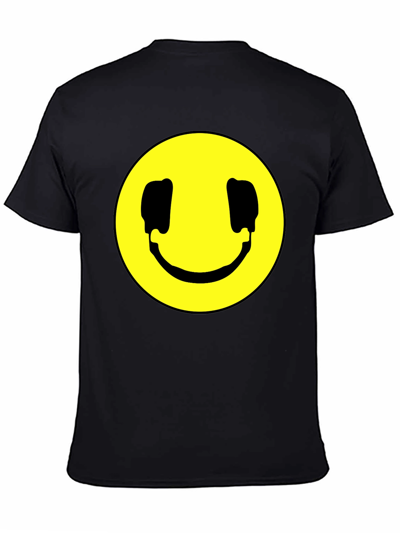Smiley Face Graphic Black T-Shirt