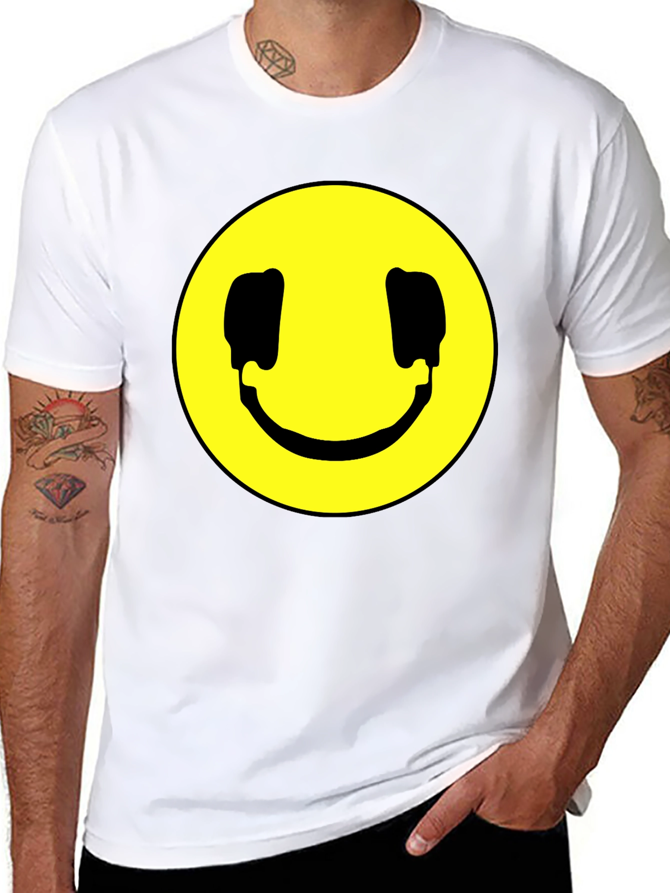 Smiley Face Graphic Black T-Shirt
