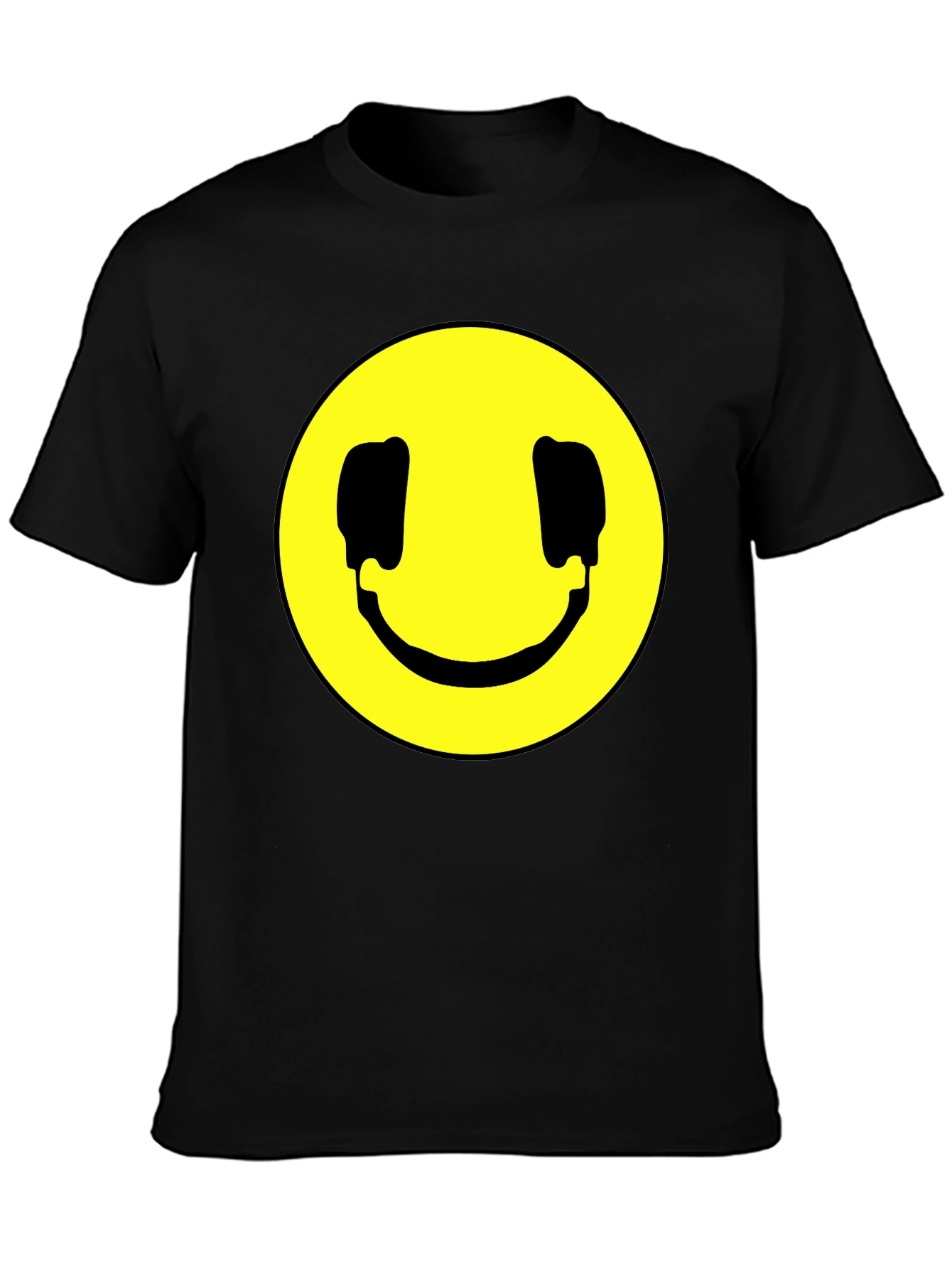 Smiley Face Graphic Black T-Shirt