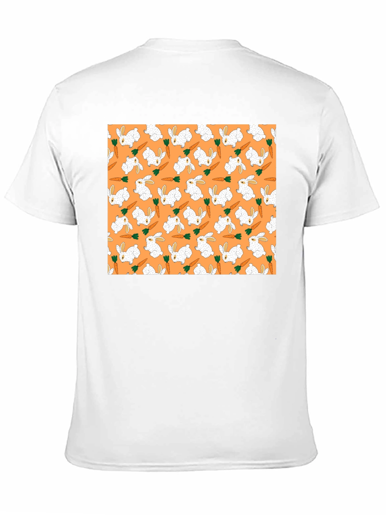 Rabbit & Carrot Patterned Black T-Shirt