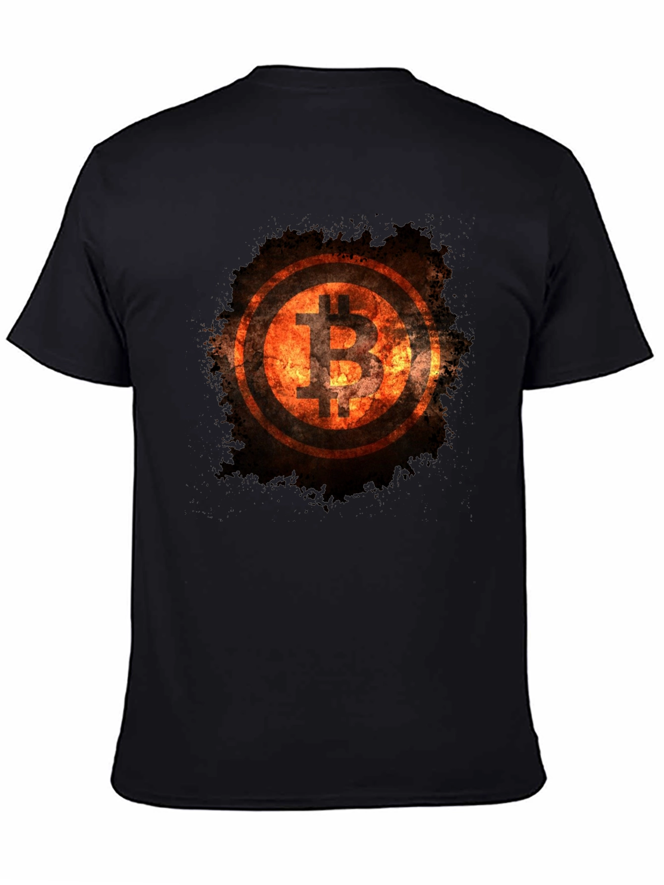 Bitcoin Flame Graphic Black T-Shirt