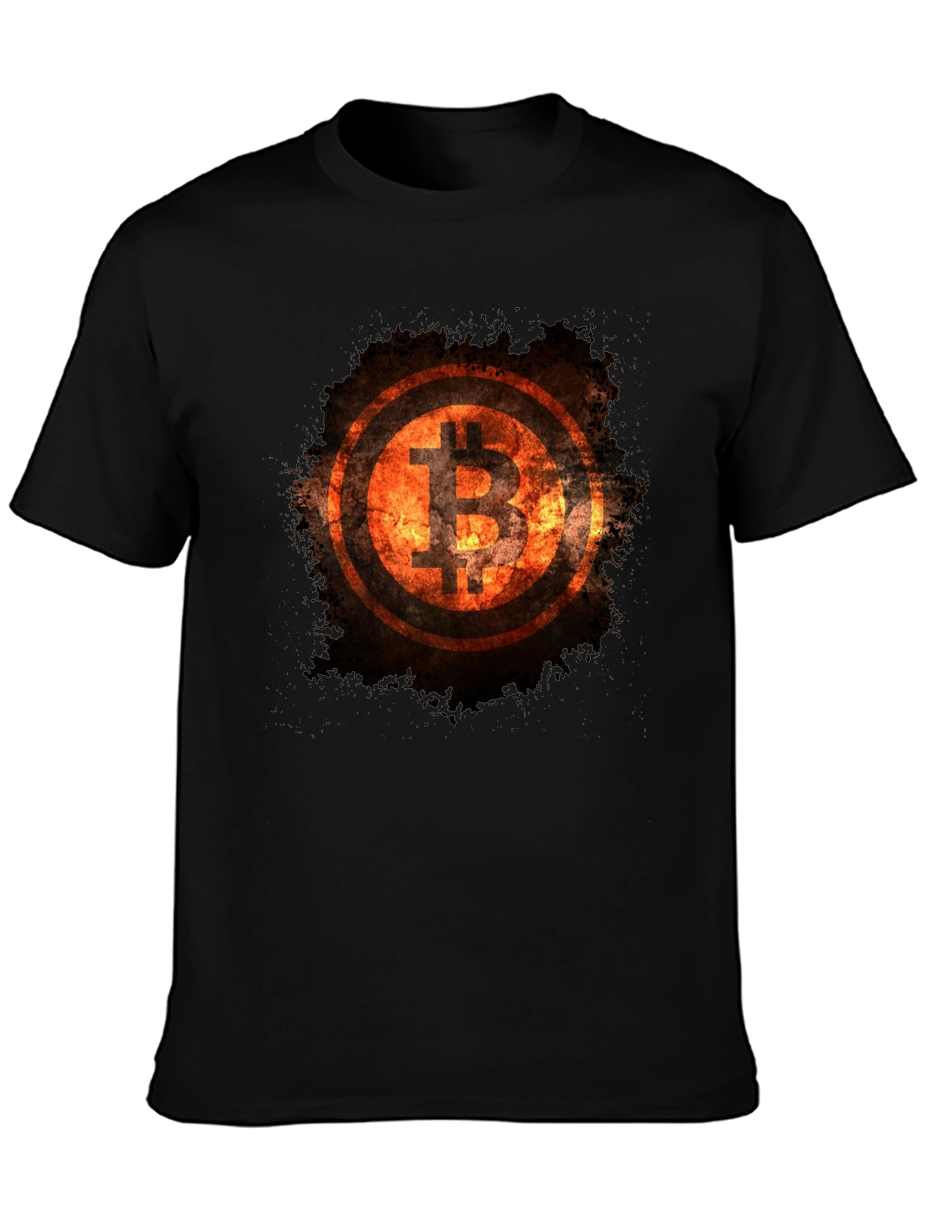 Bitcoin Flame Graphic Black T-Shirt