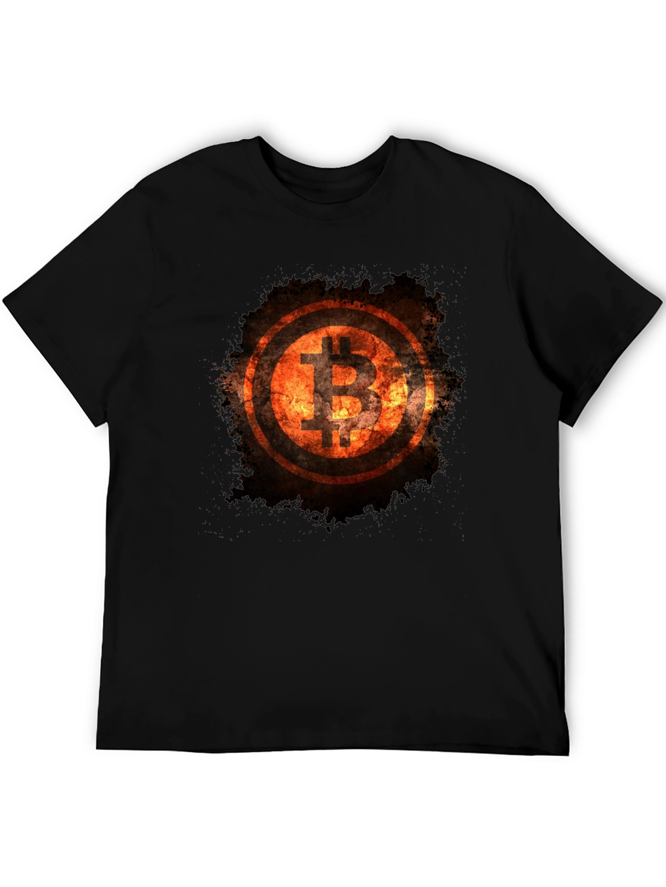 Bitcoin Flame Graphic Black T-Shirt