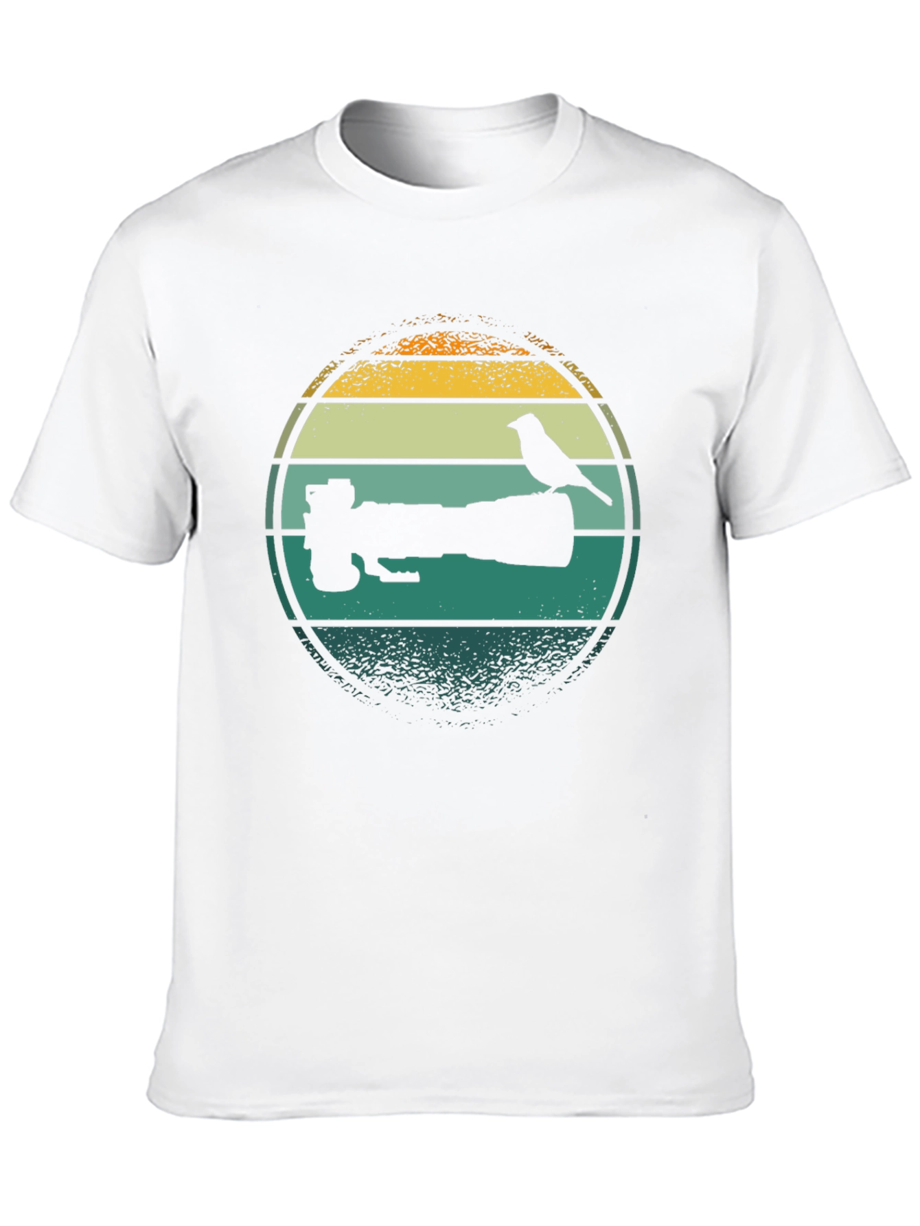 Bird Perched on Camera Lens T-Shirt