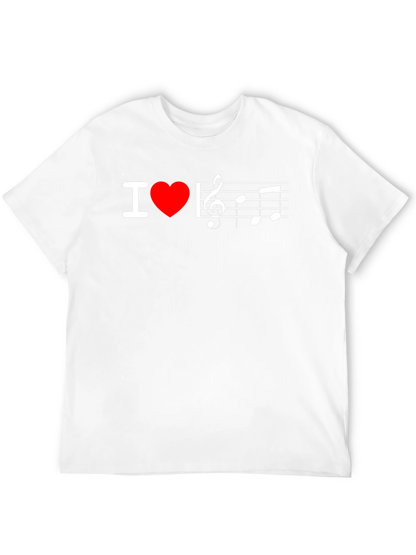 I Love Music T-Shirt - Treble Clef Heart Tee