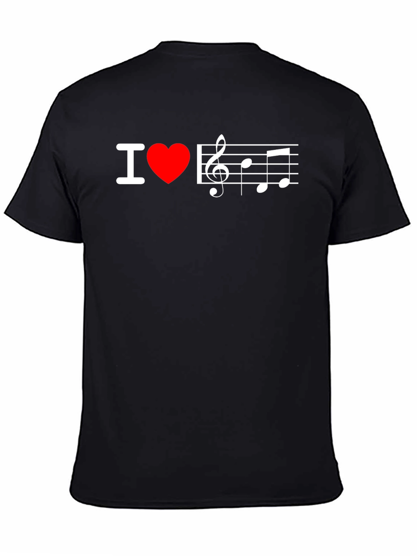 I Love Music T-Shirt - Treble Clef Heart Tee